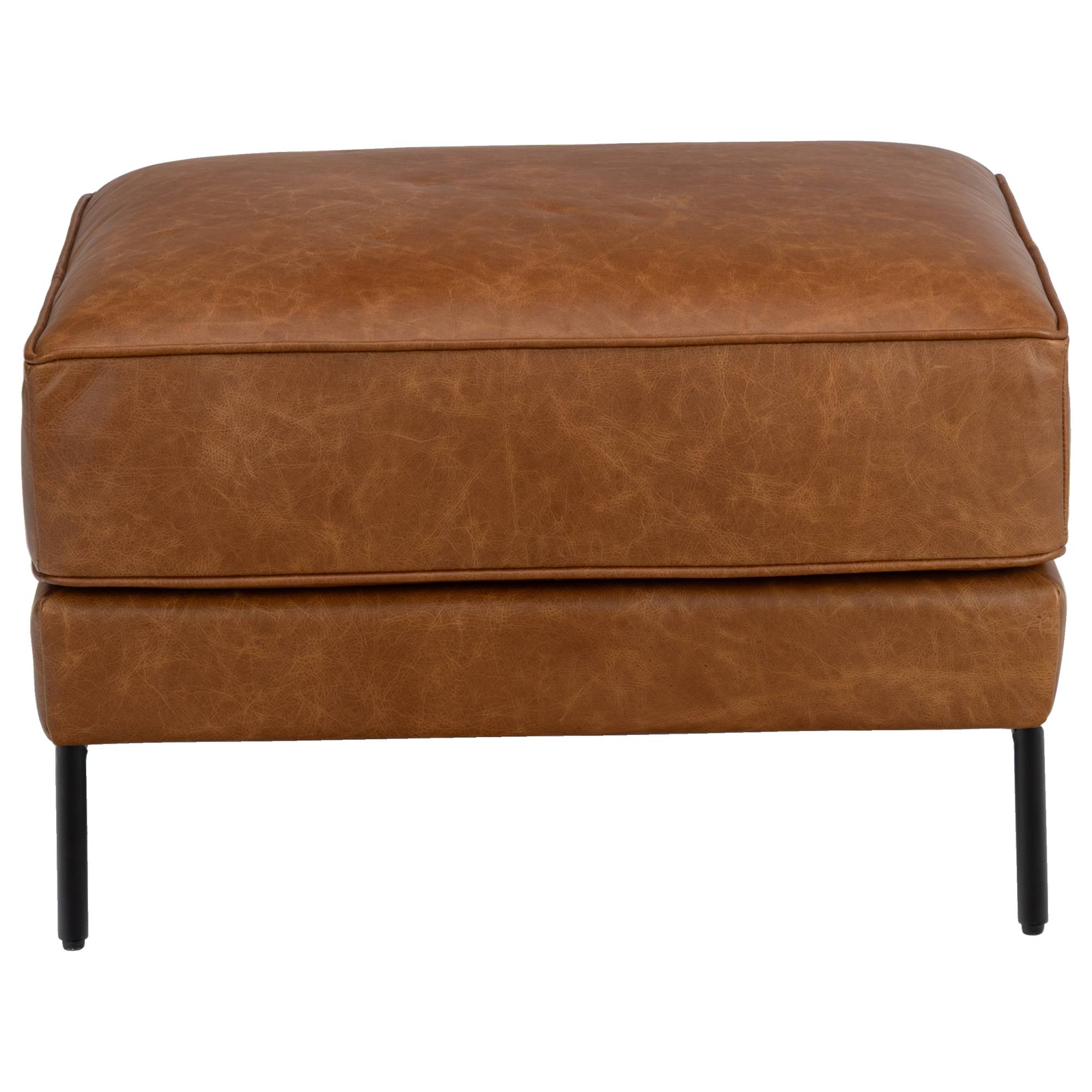 Allerdale Leather Ottoman, Natural Tan