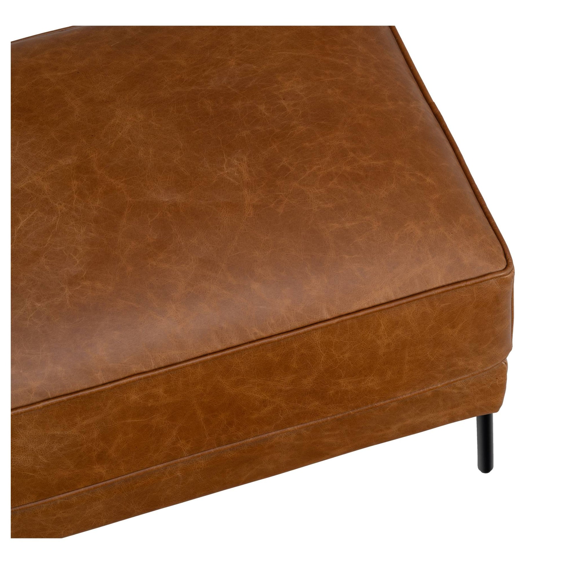 Allerdale Leather Ottoman, Natural Tan