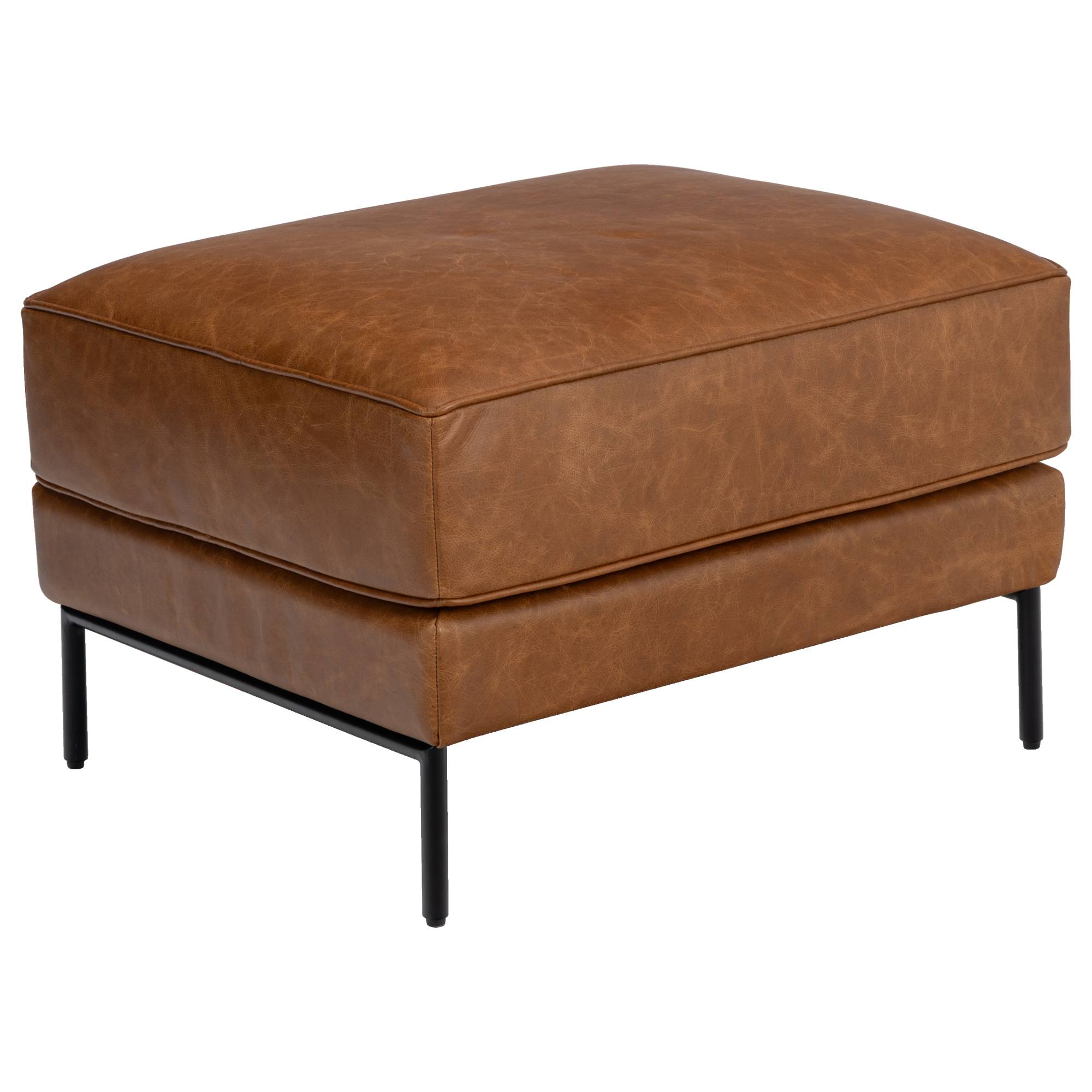 Allerdale Leather Ottoman, Natural Tan