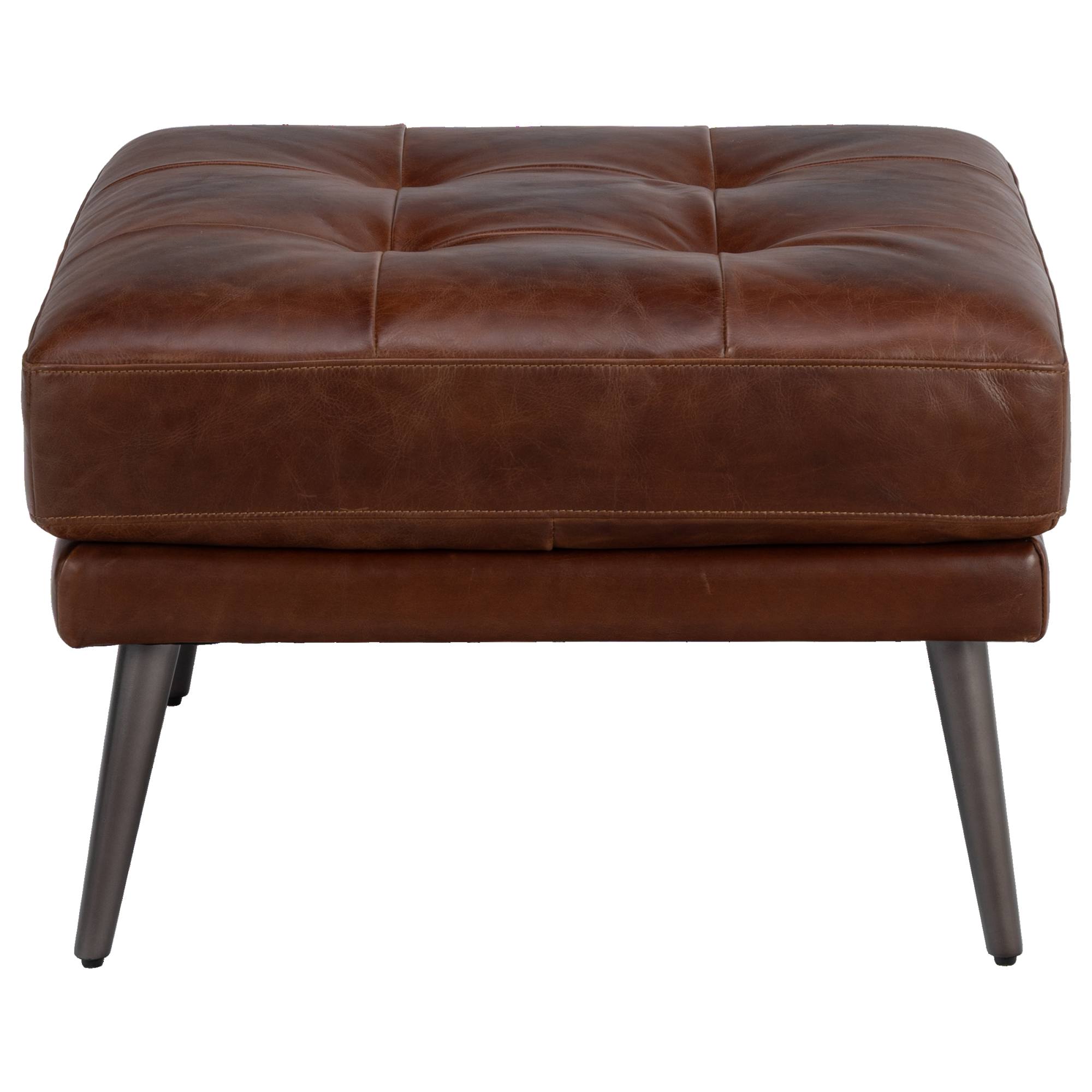 Helston Leather Ottoman, Vintage Whiskey