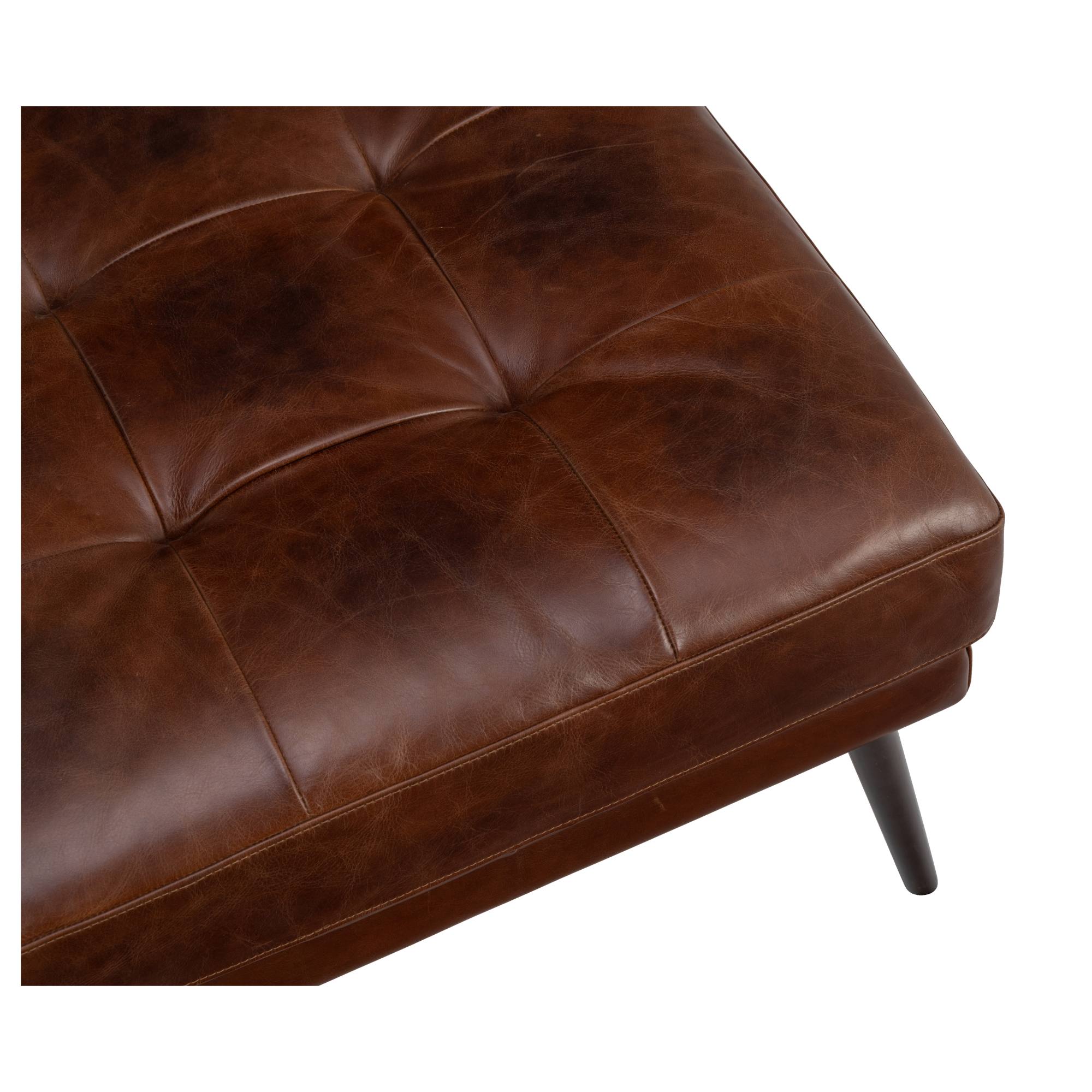 Helston Leather Ottoman, Vintage Whiskey
