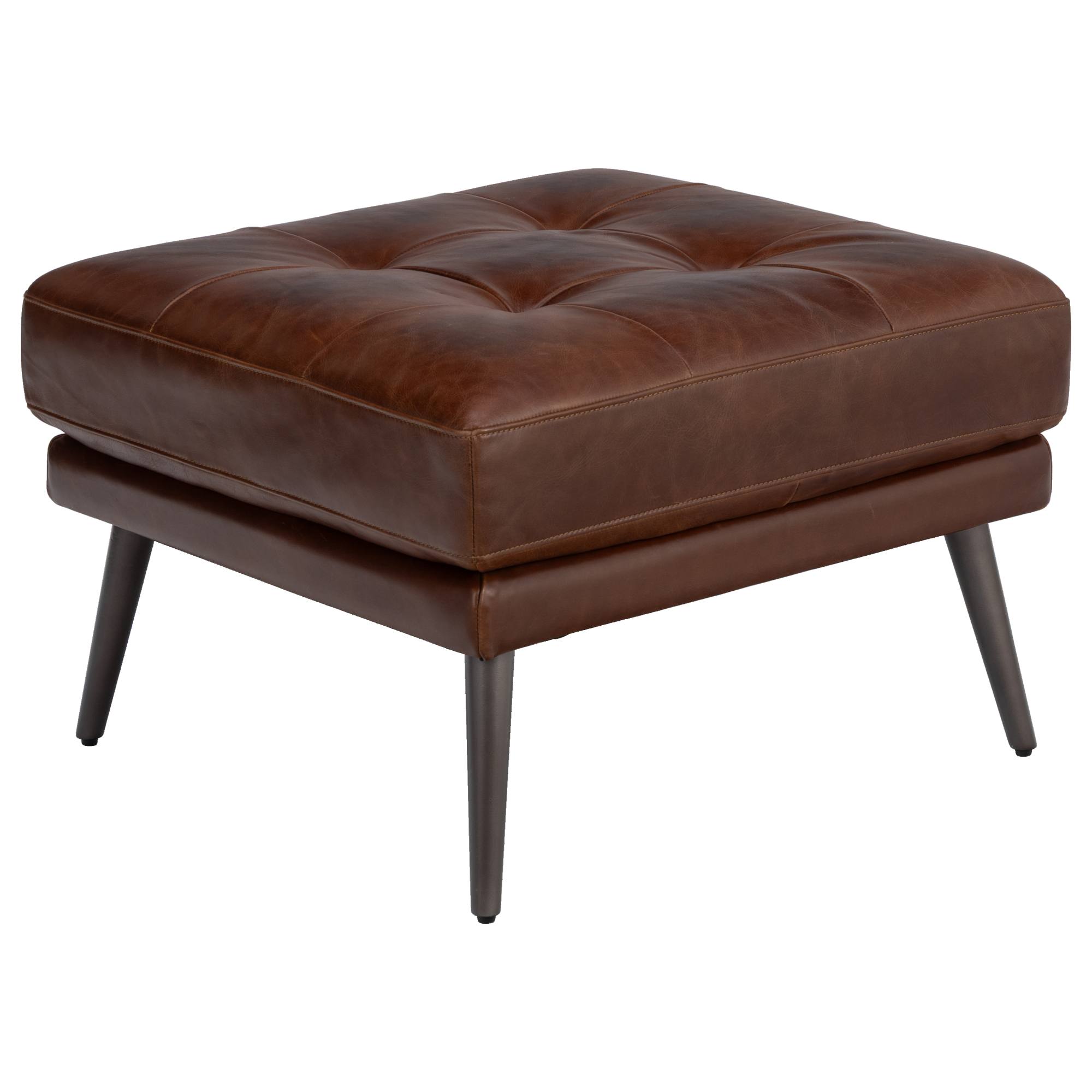 Helston Leather Ottoman, Vintage Whiskey