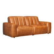 Lomond 2 Seat Leather Sofa with 2 Electric Recliners, Hazelnut Tan
