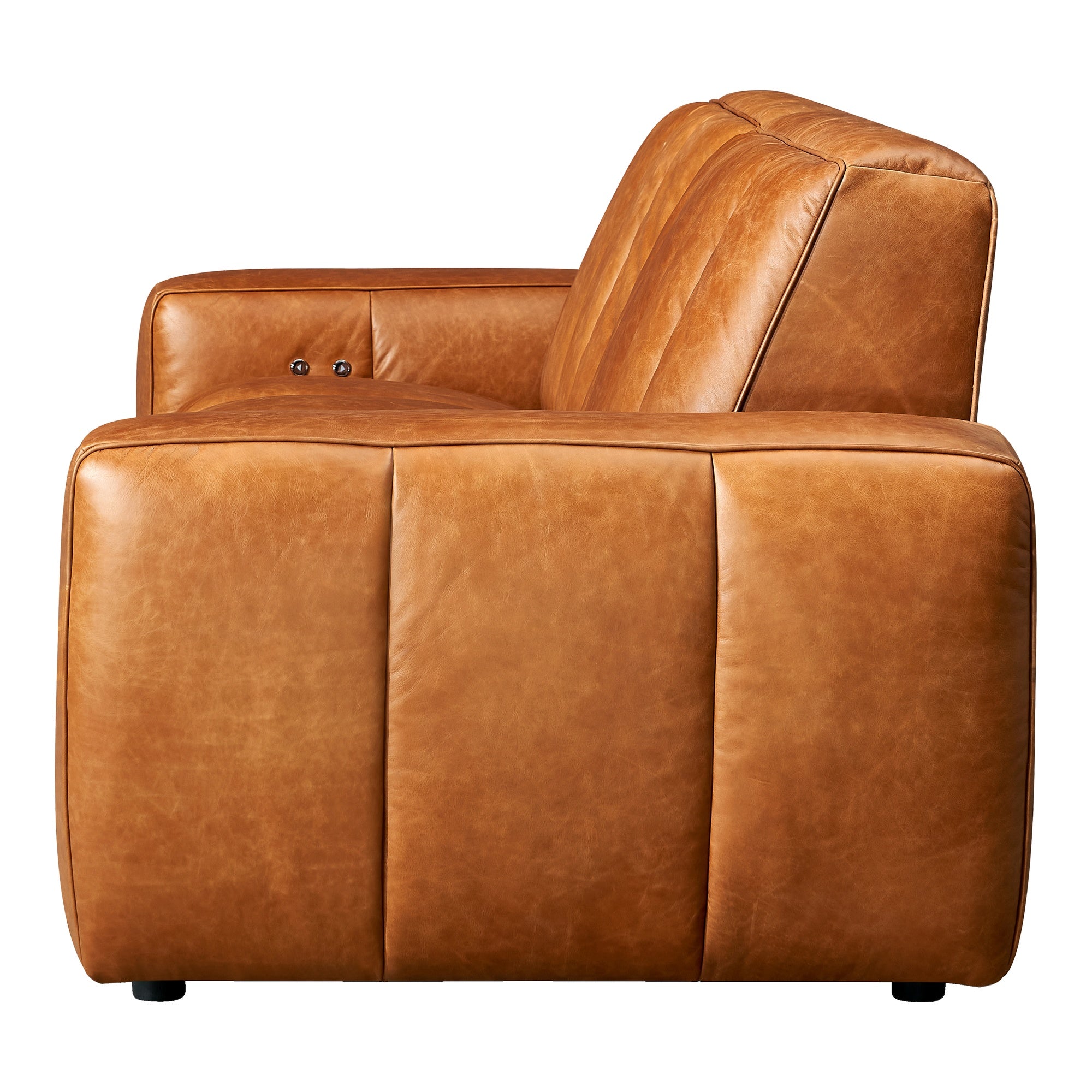 Lomond 2 Seat Leather Sofa with 2 Electric Recliners, Hazelnut Tan