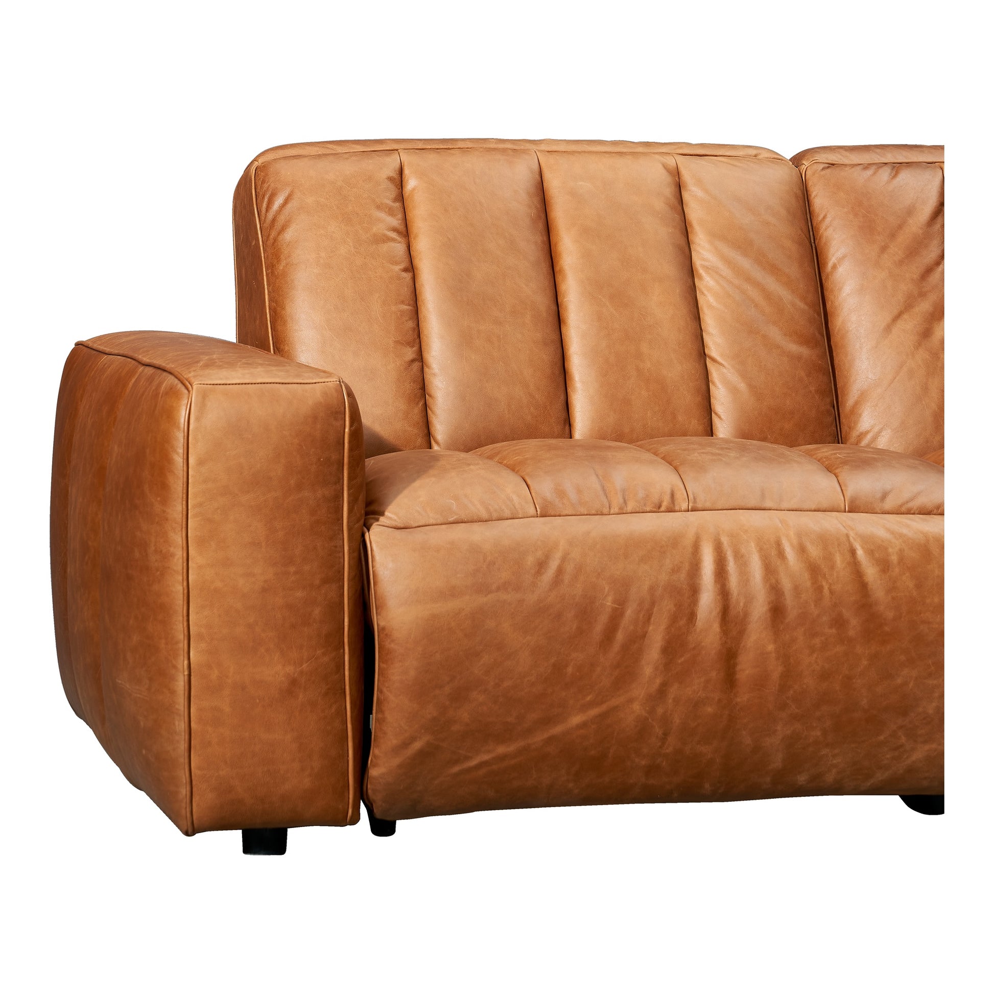 Lomond 2 Seat Leather Sofa with 2 Electric Recliners, Hazelnut Tan