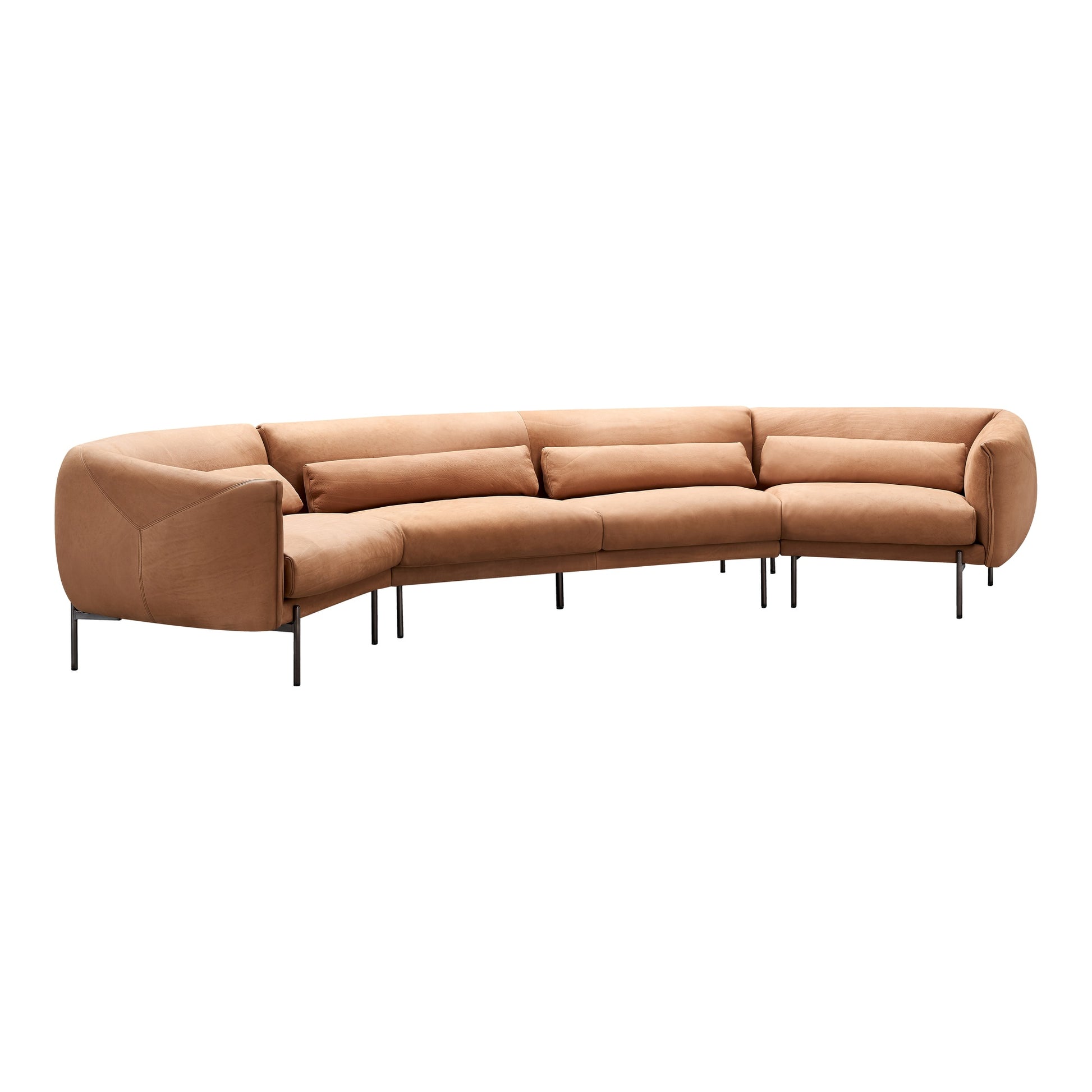 Savona 5 Seat Corner Leather Sofa, Chestnut