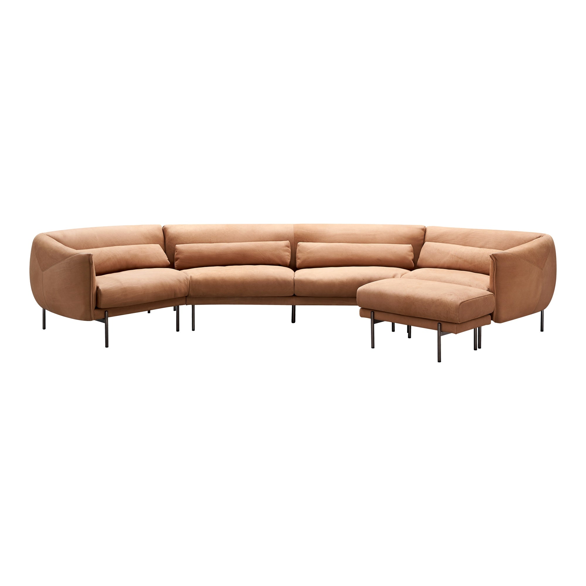 Savona 5 Seat Corner Leather Sofa, Chestnut