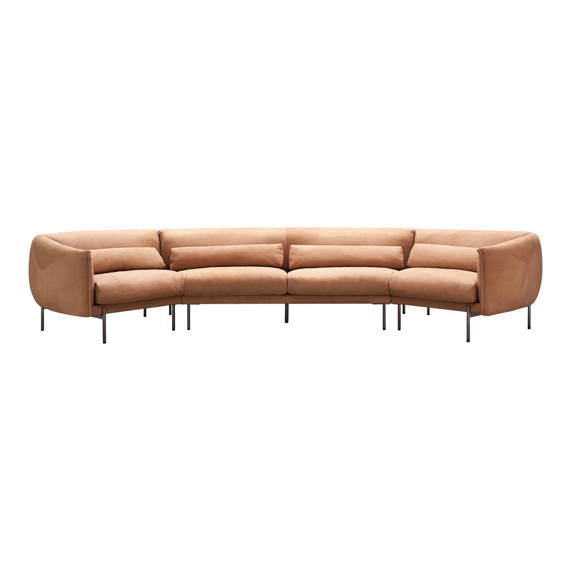 Savona 5 Seat Corner Leather Sofa, Chestnut