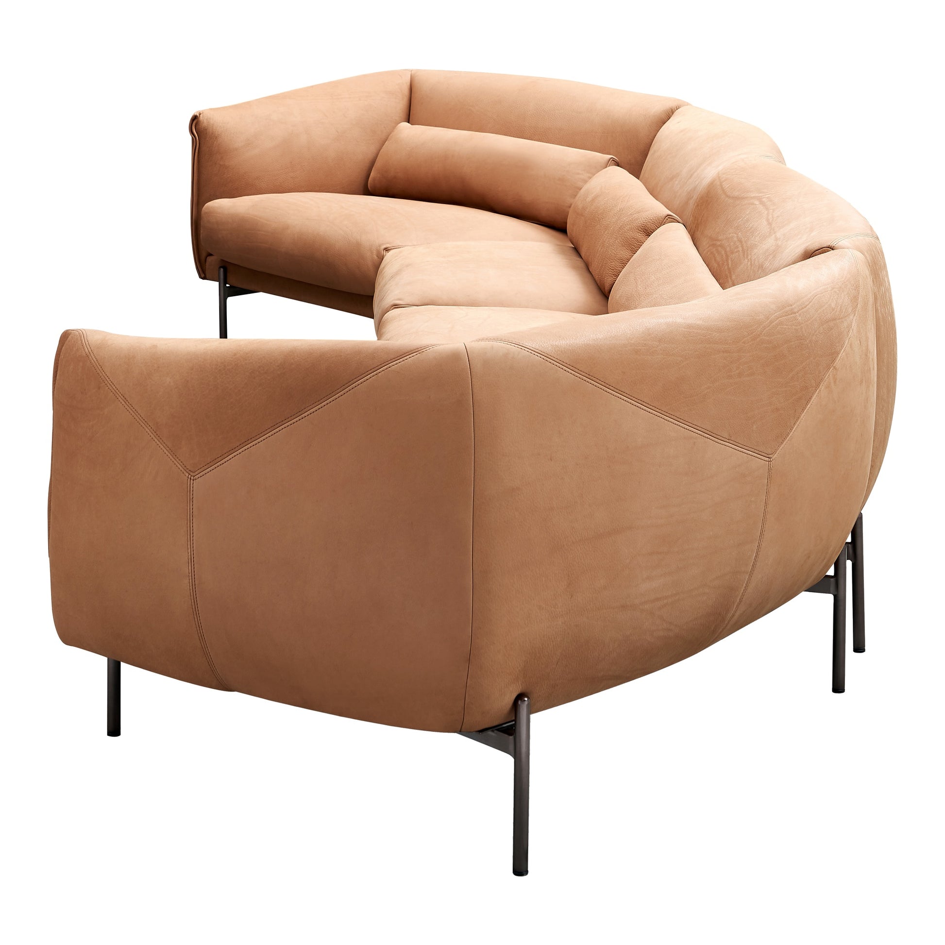 Savona 5 Seat Corner Leather Sofa, Chestnut