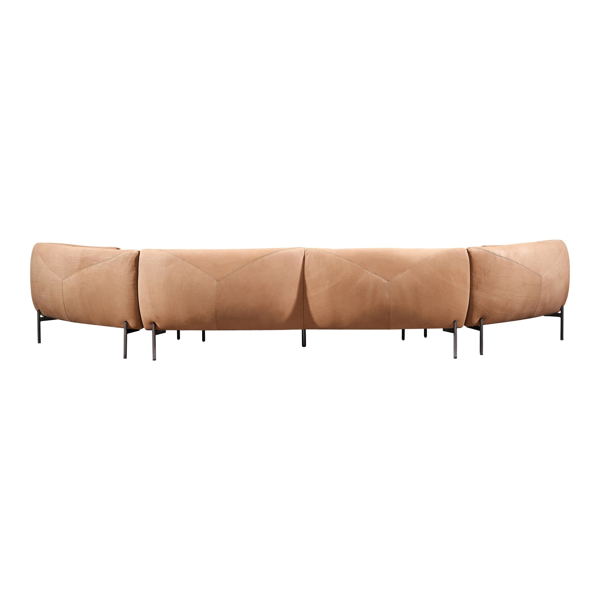 Savona 5 Seat Corner Leather Sofa, Chestnut