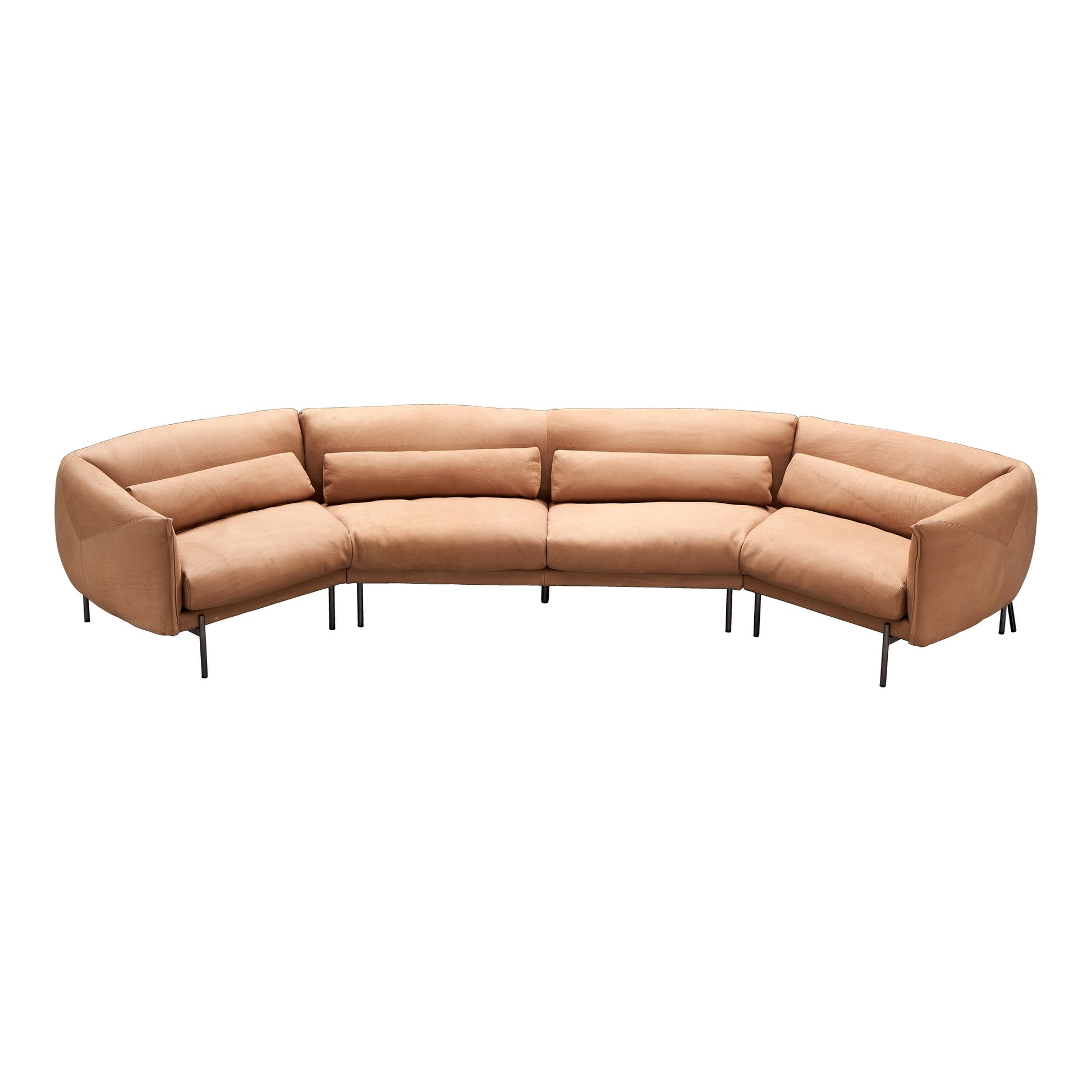 Savona 5 Seat Corner Leather Sofa, Chestnut