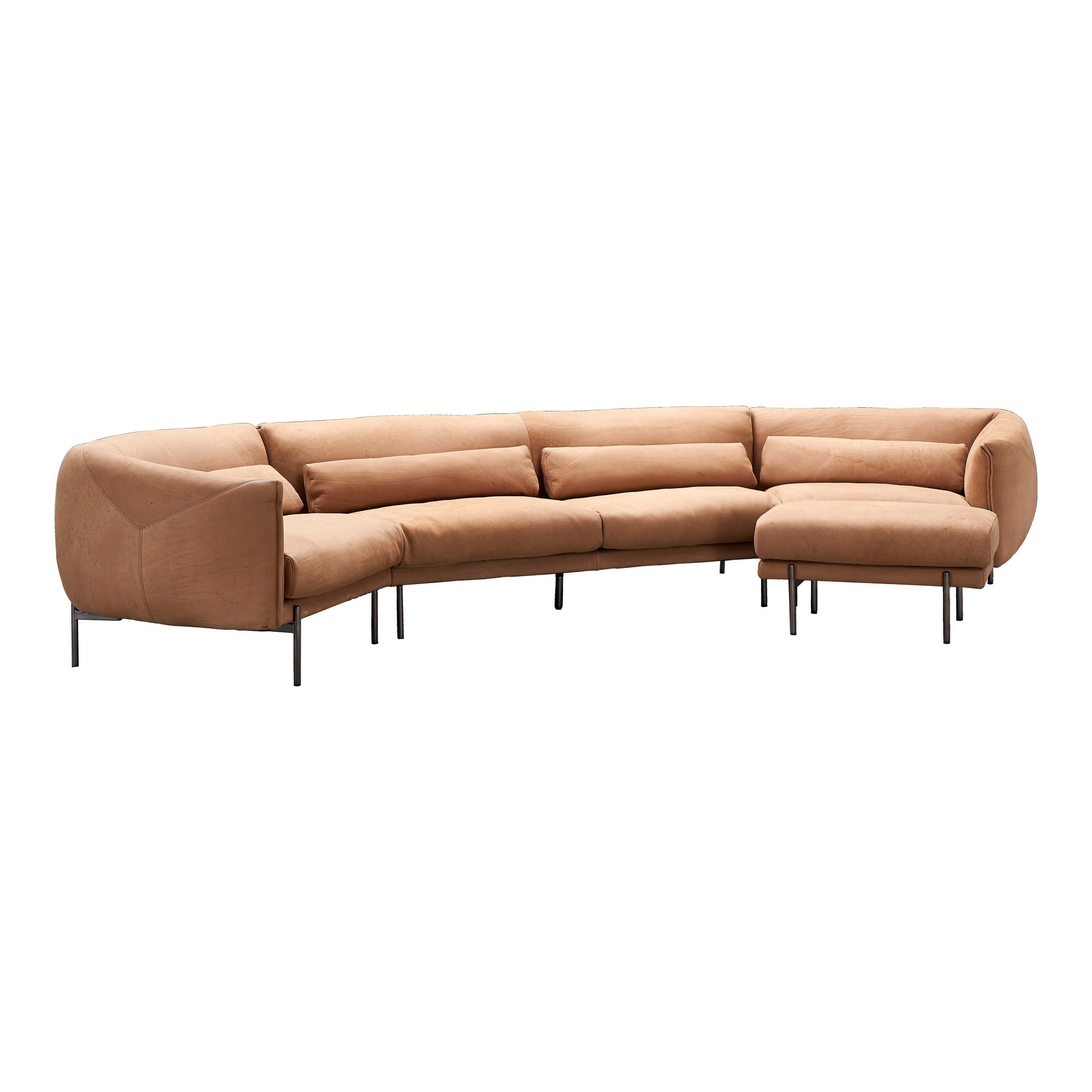 Savona 5 Seat Corner Leather Sofa, Chestnut