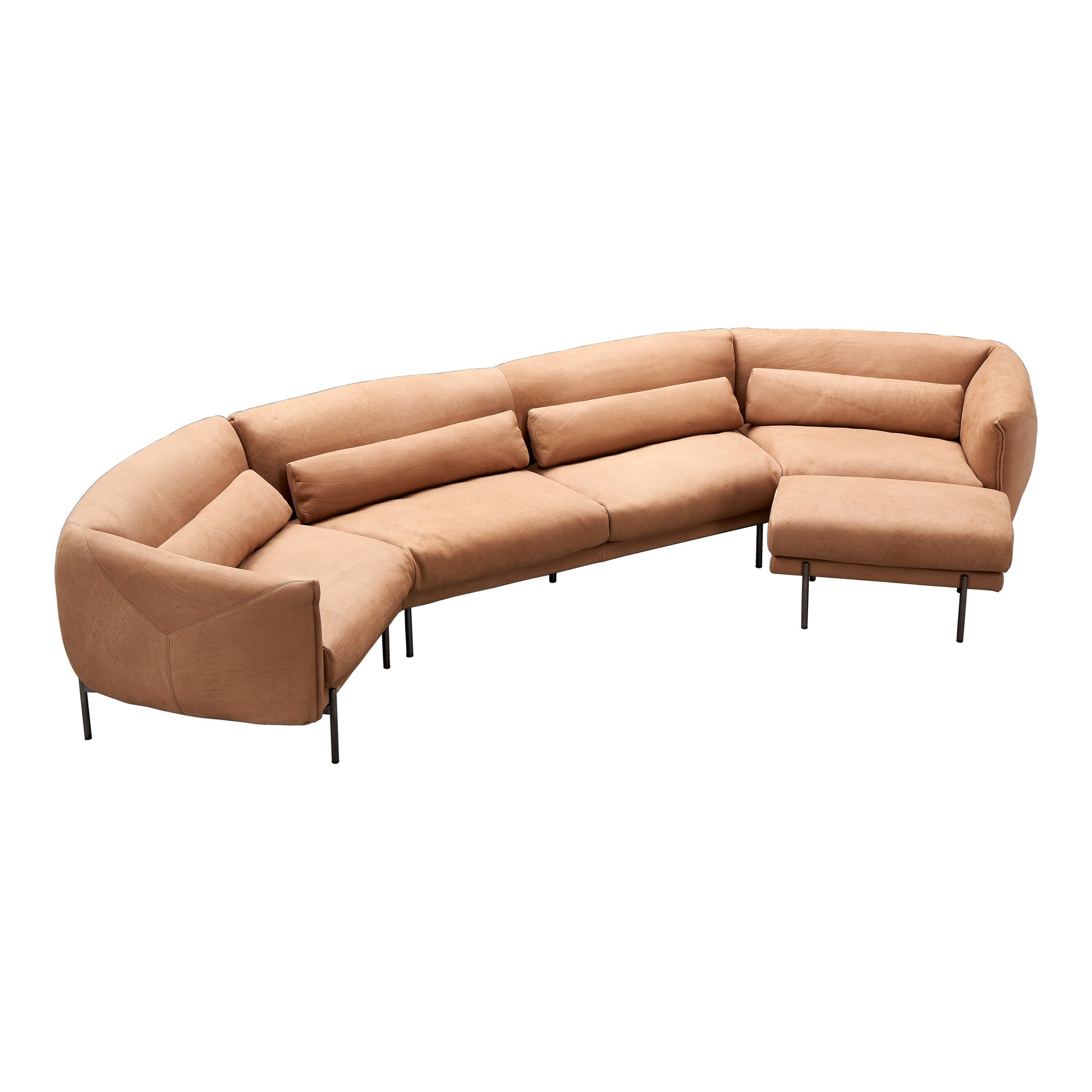 Savona 5 Seat Corner Leather Sofa, Chestnut