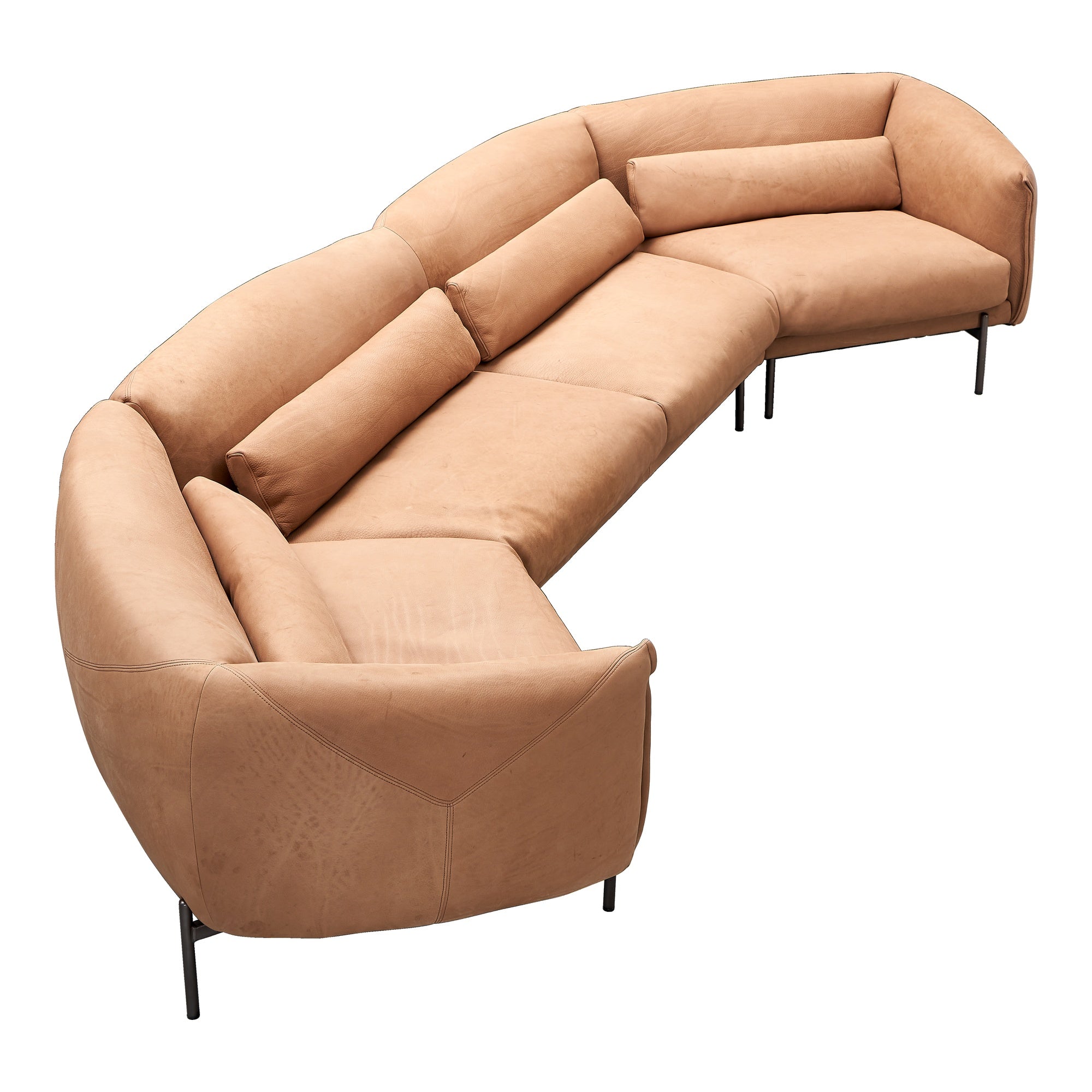 Savona 5 Seat Corner Leather Sofa, Chestnut