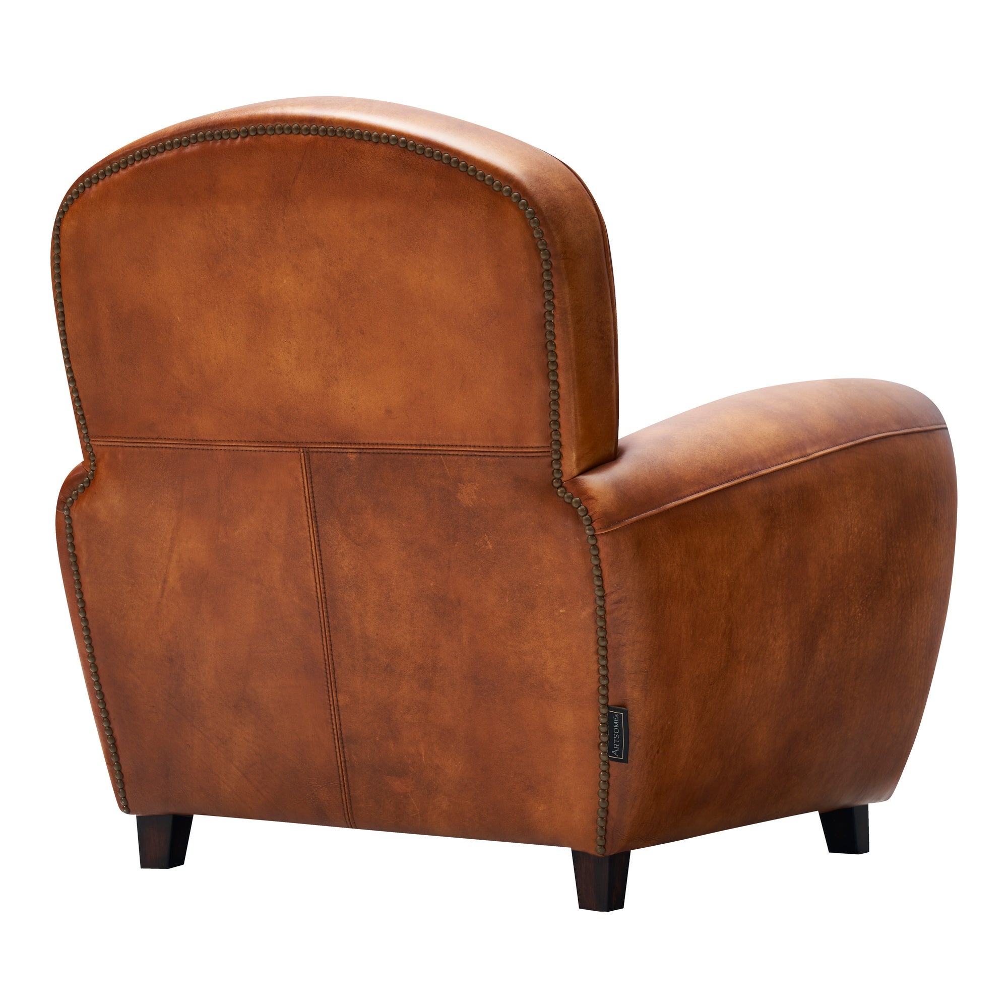 Henri Leather Armchair, Cognac