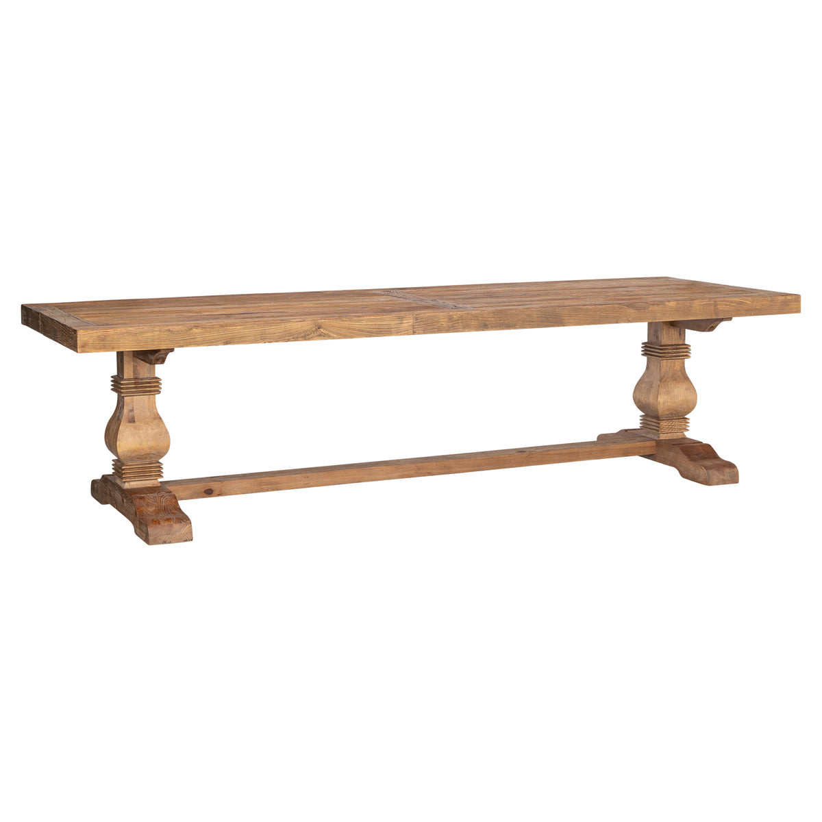 Paxton Pompadour 300cm Reclaimed Elm Dining Table, Natural