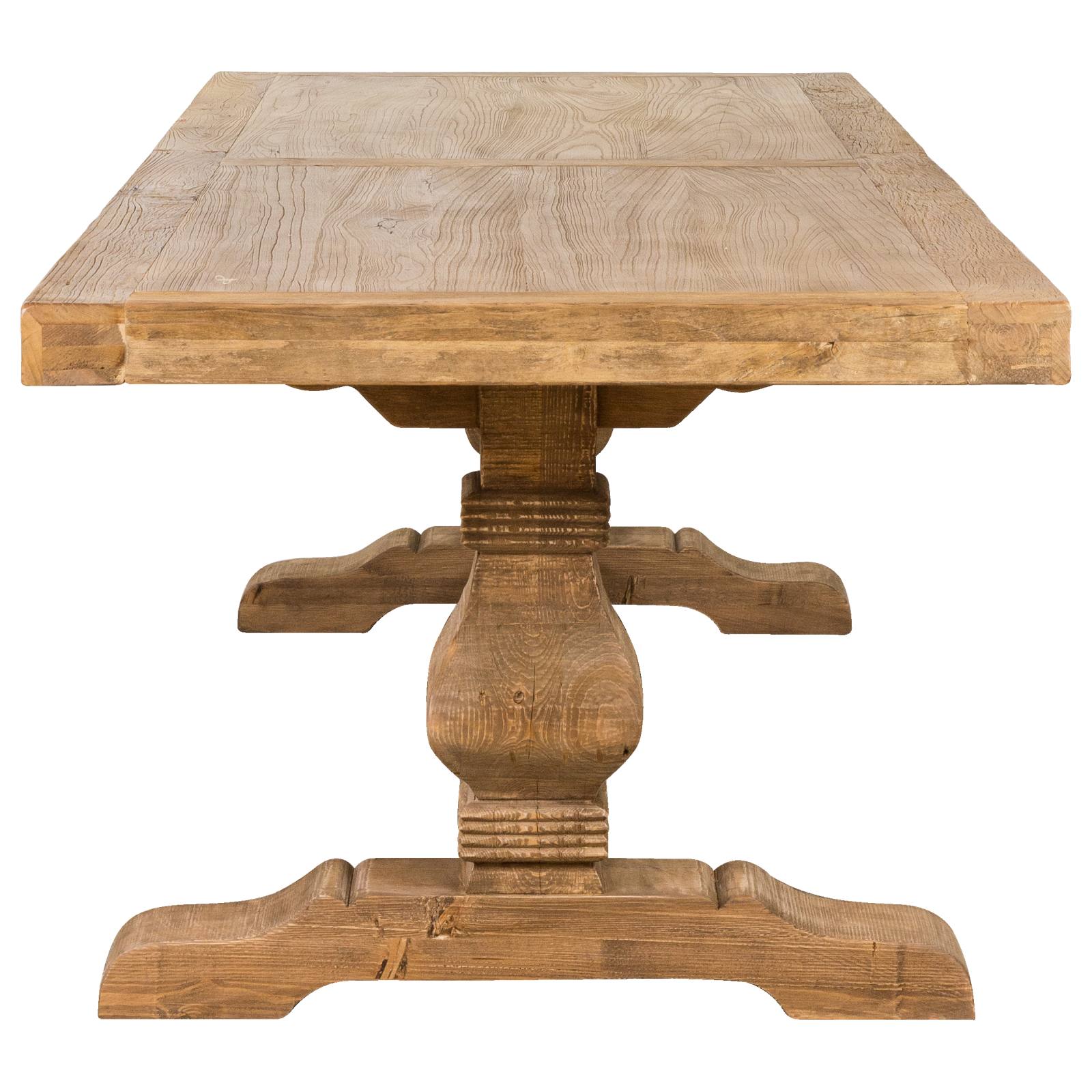 Paxton Pompadour Elm 300cm Dining Table Natural Raw