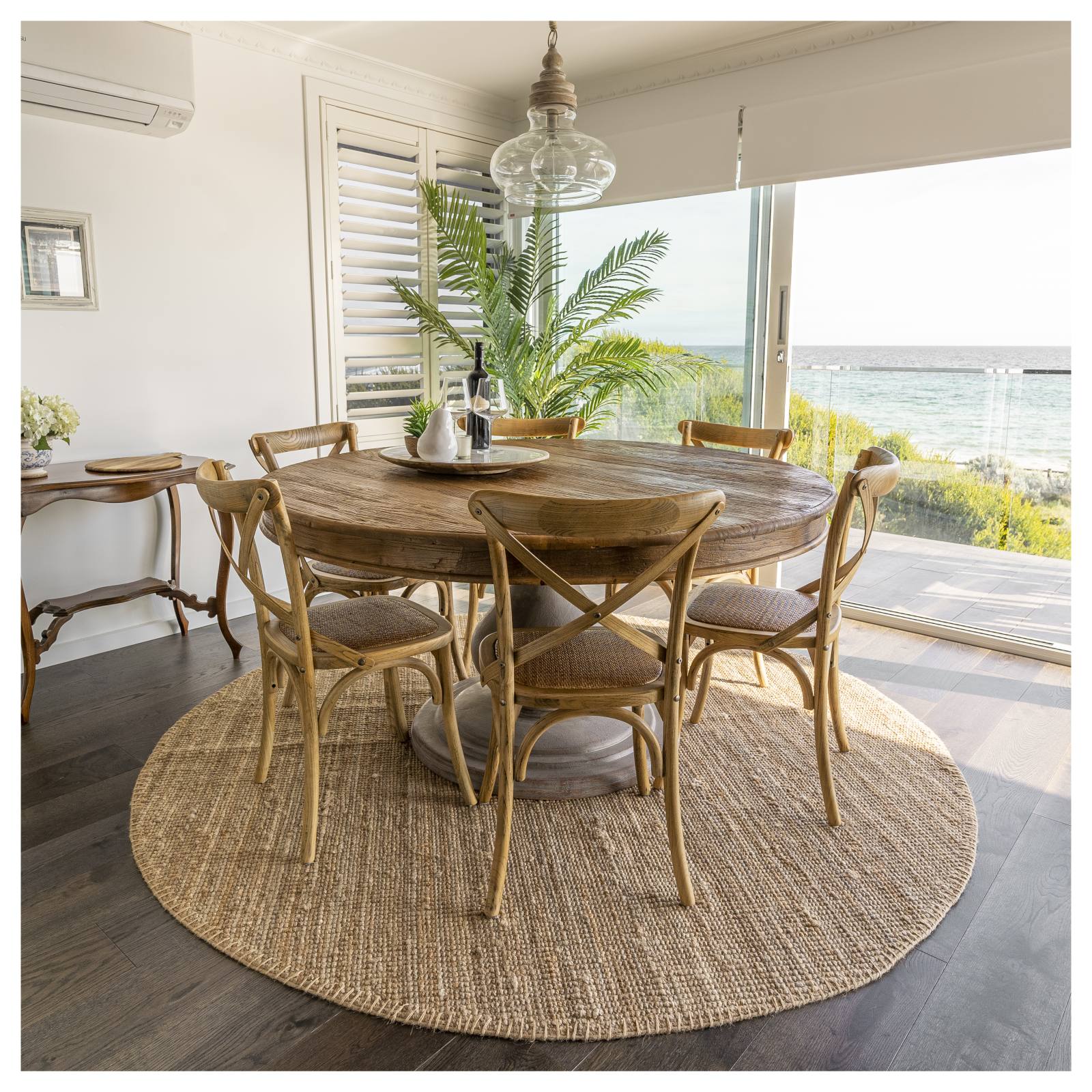 Stratford Round Reclaimed Pine 160 x 78 Natural Pine