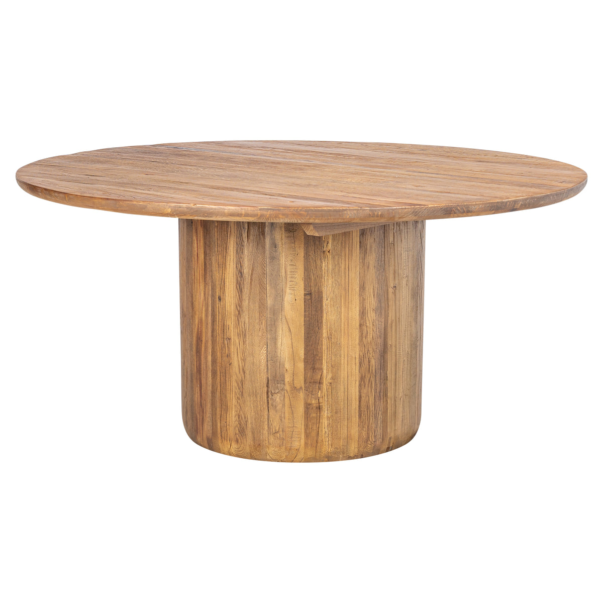 Ashford 160cm Reclaimed Pine Round Dining Table, Natural