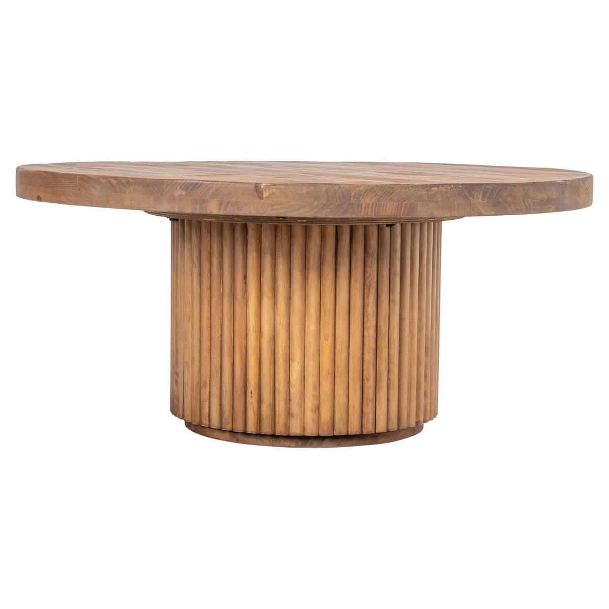 Avalon 80cm Reclaimed Pine Round Coffee Table, Natural