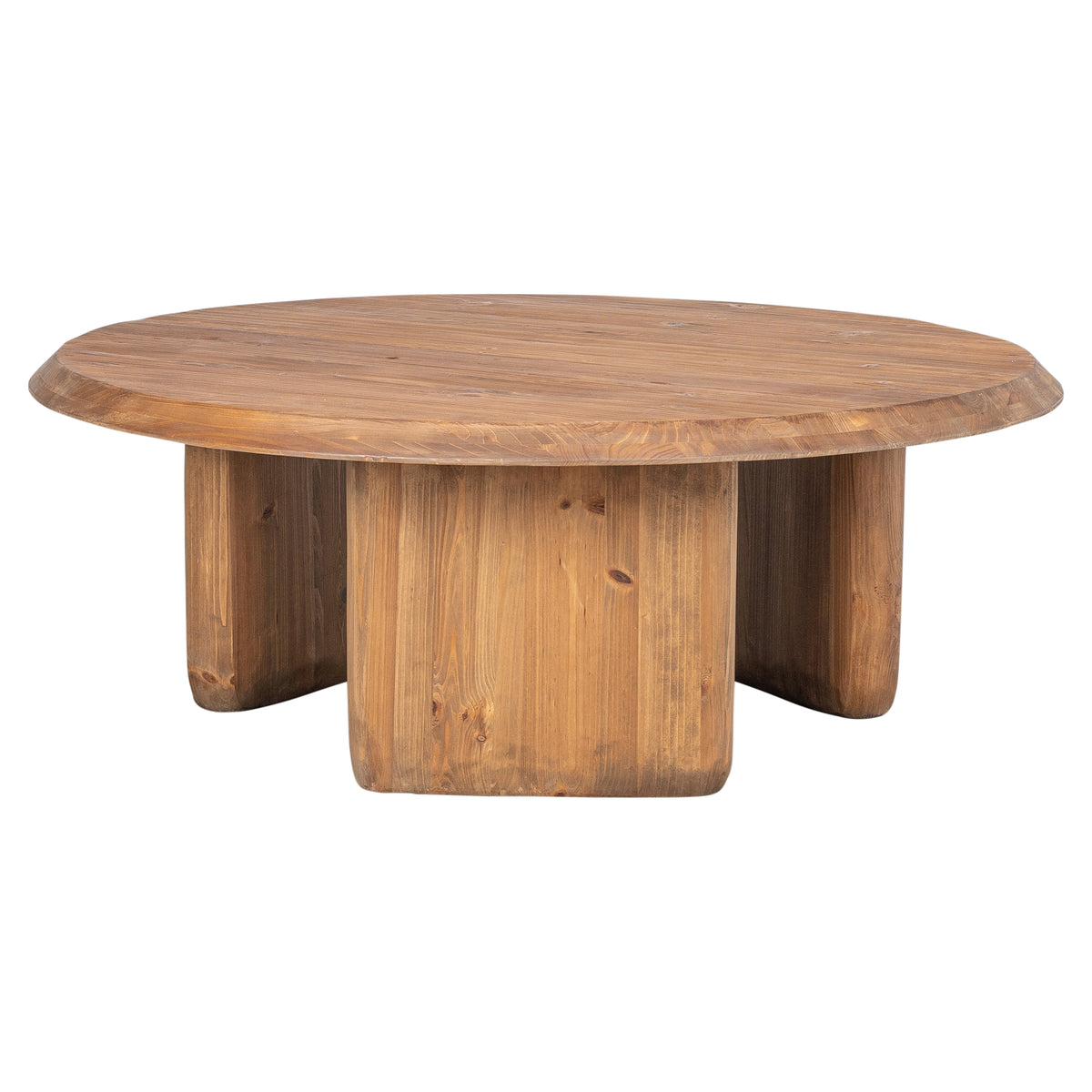 Finley 125cm Reclaimed Pine Round Coffee Table, Natural