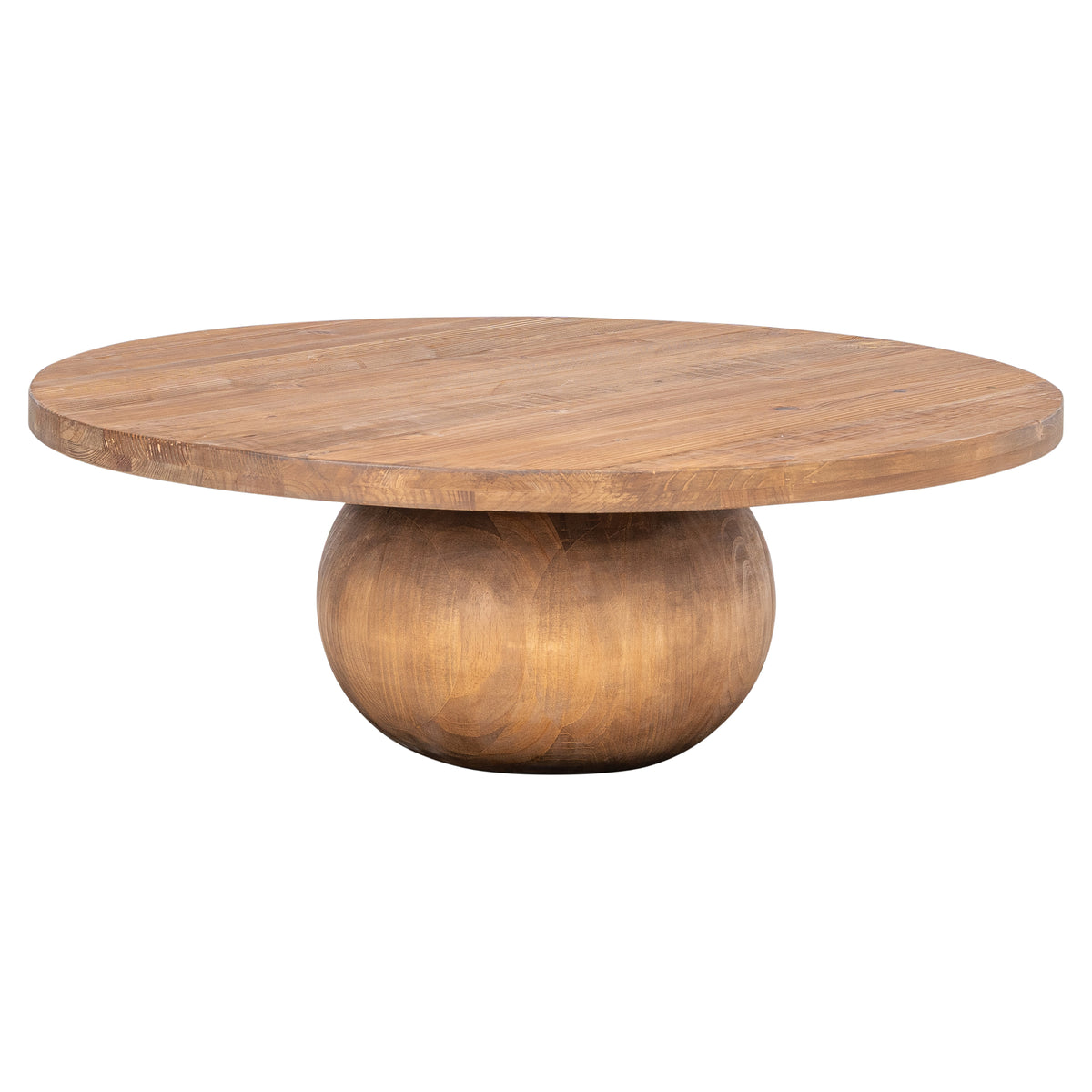 Dover 107cm Reclaimed Pine Round Coffee Table, Natural