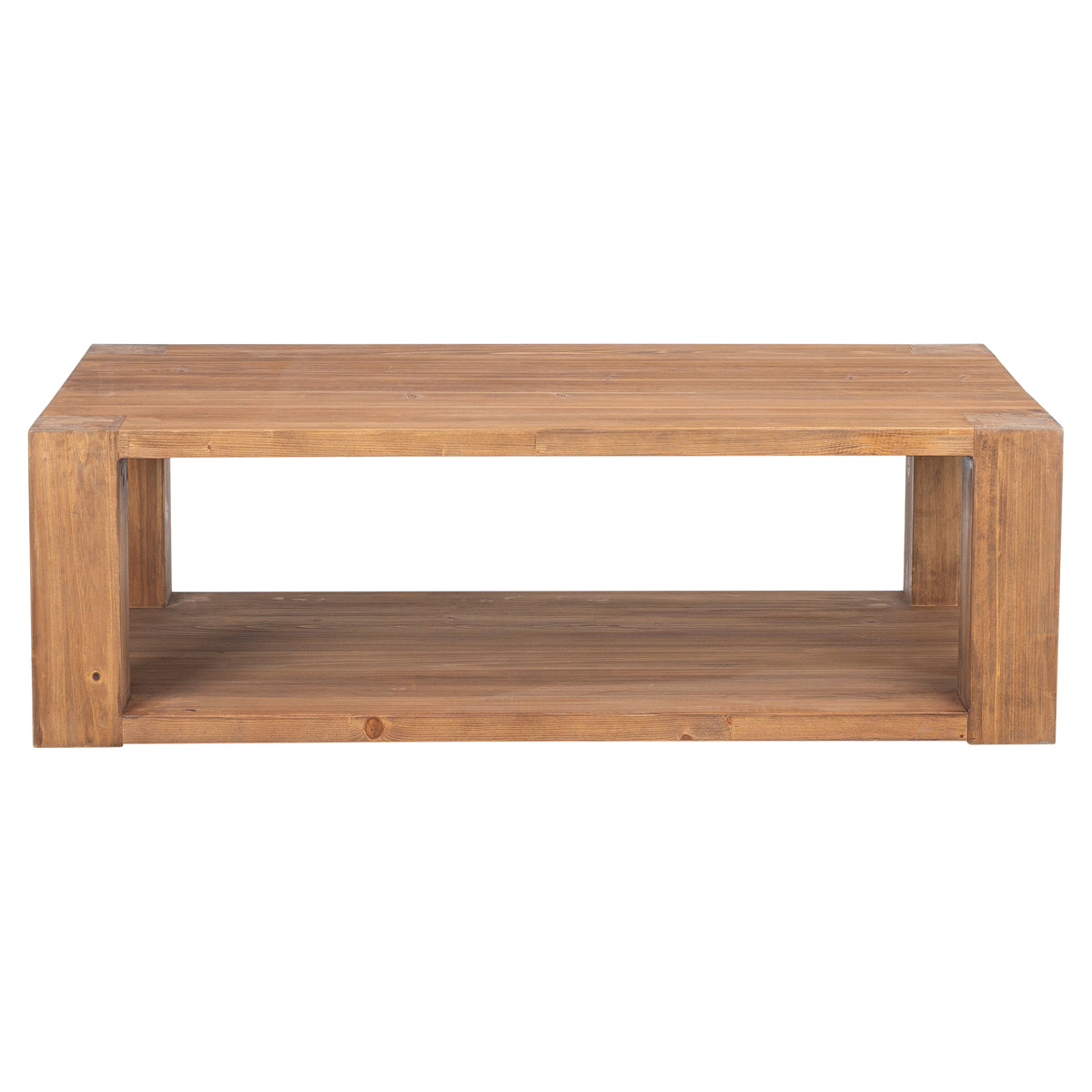 Block 137x81cm Reclaimed Pine Rectangle Coffee Table, Natural