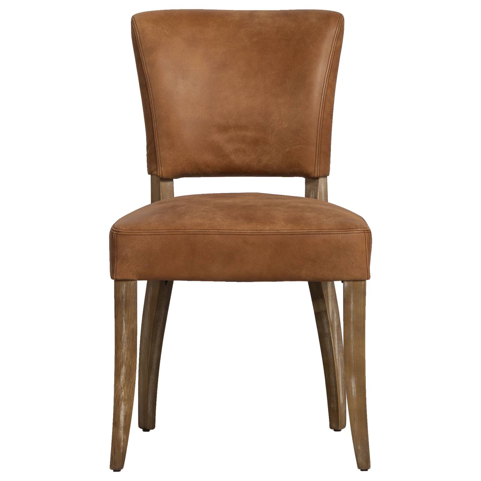Bassa Tan Leather & Bleached Oak Dining Chair