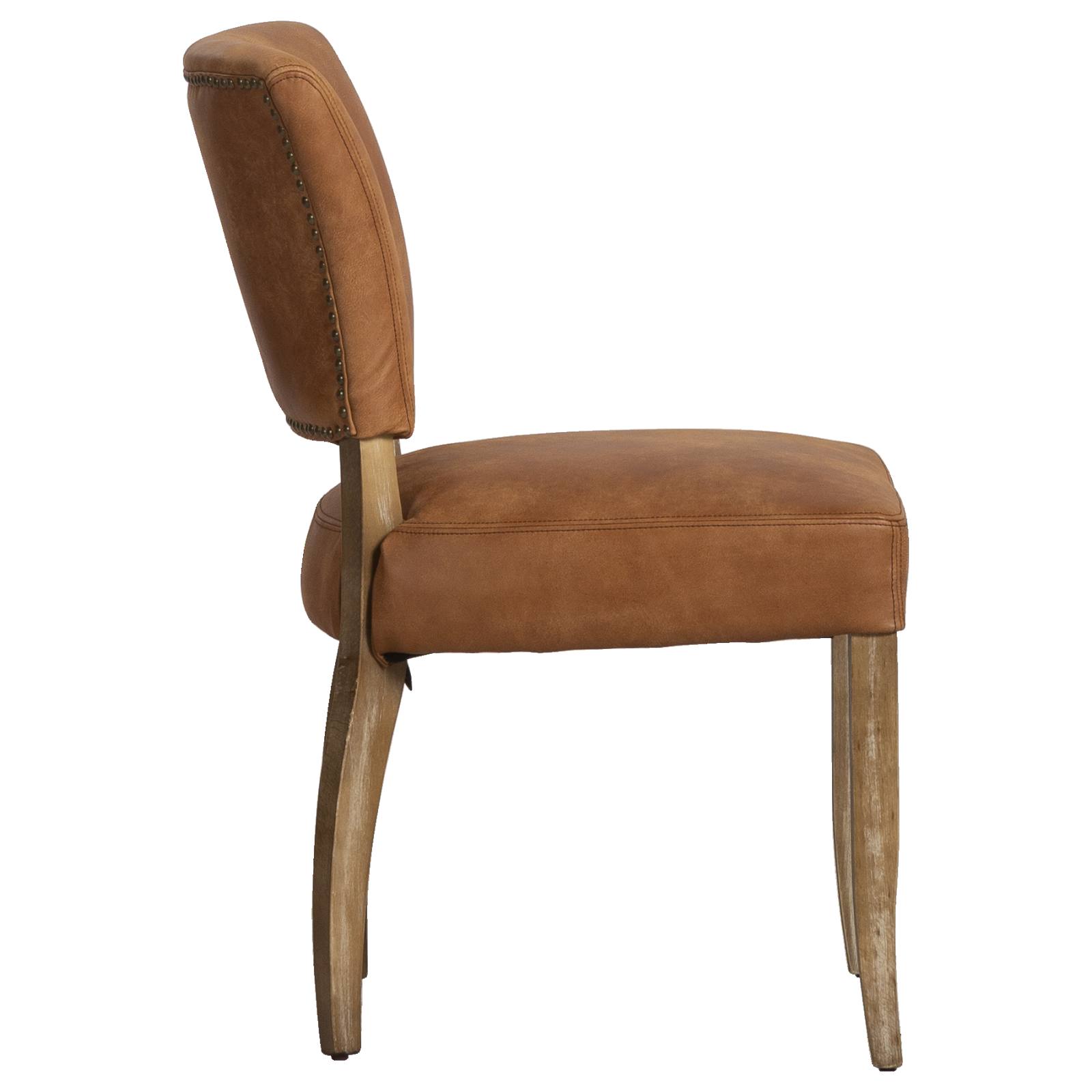 Bassa Tan Leather & Bleached Oak Dining Chair
