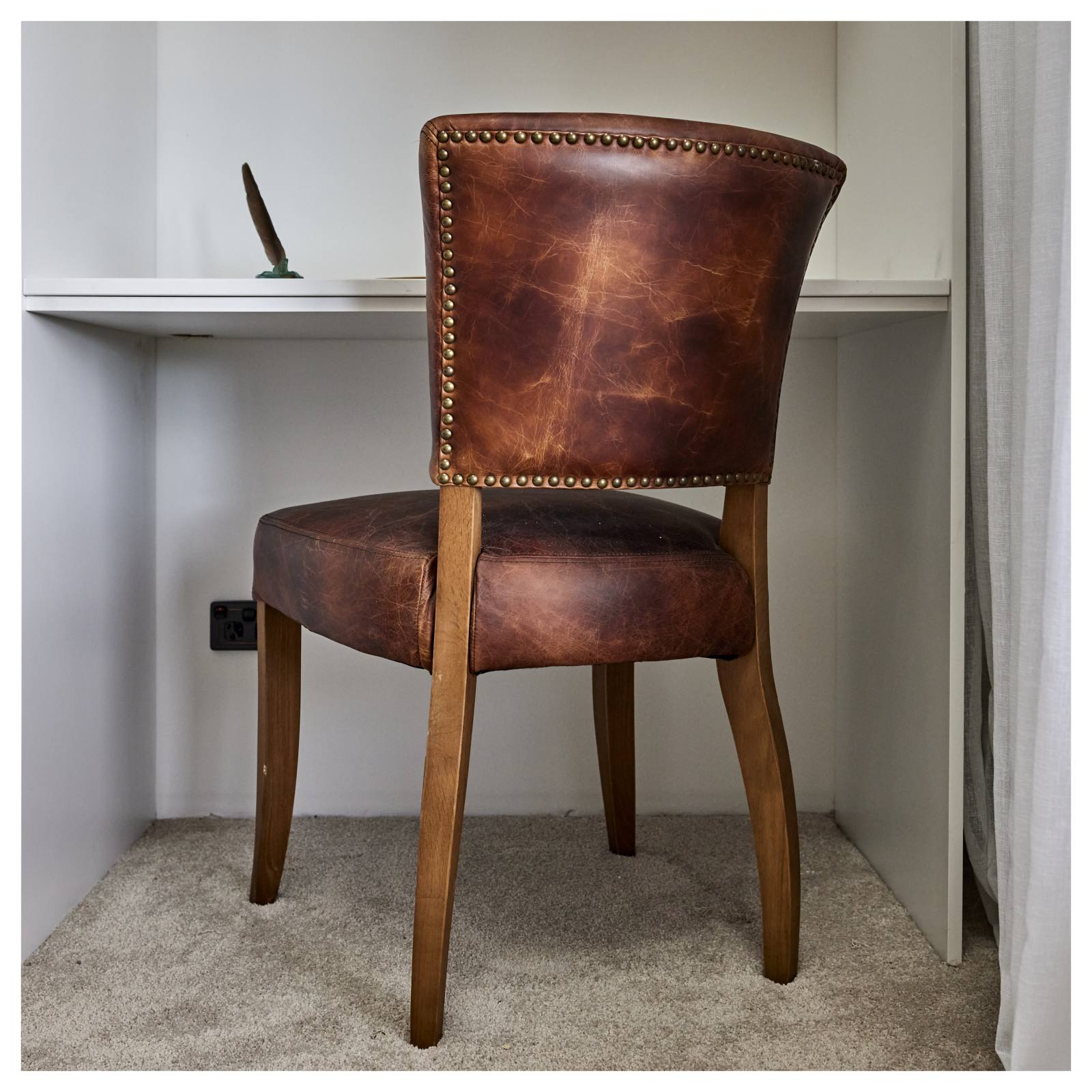 Bassa Leather & Oak Vintage Nutmeg Dining Chair