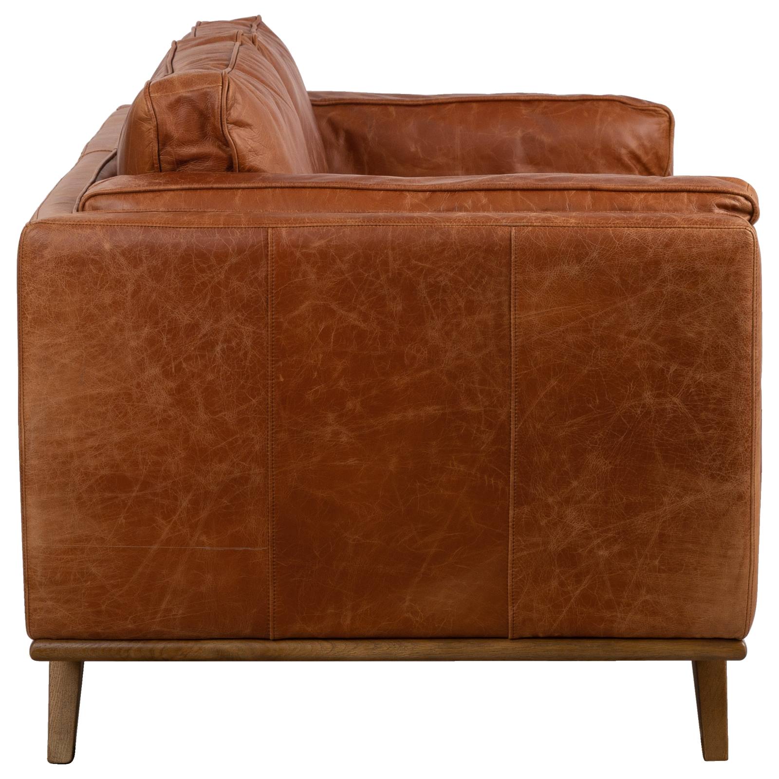Laguna 2 Seater Leather Sofa, Vintage Saddle