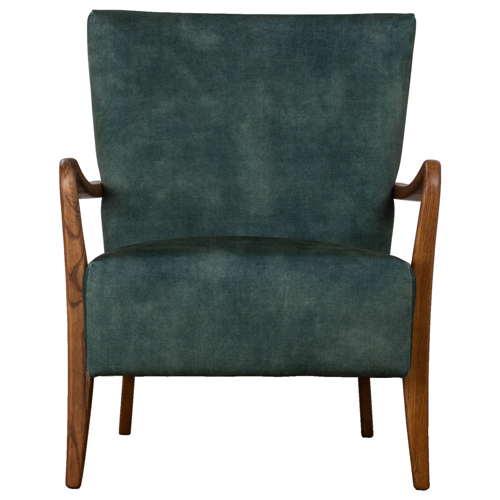 Darby Fabric & Oak Vintage Green Armchair