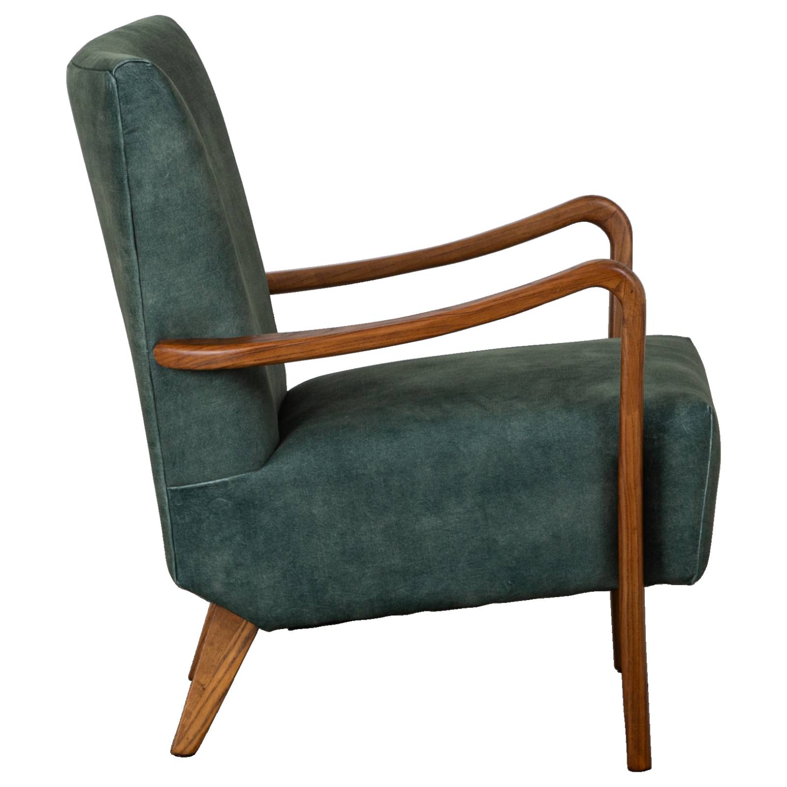 Darby Fabric & Oak Vintage Green Armchair