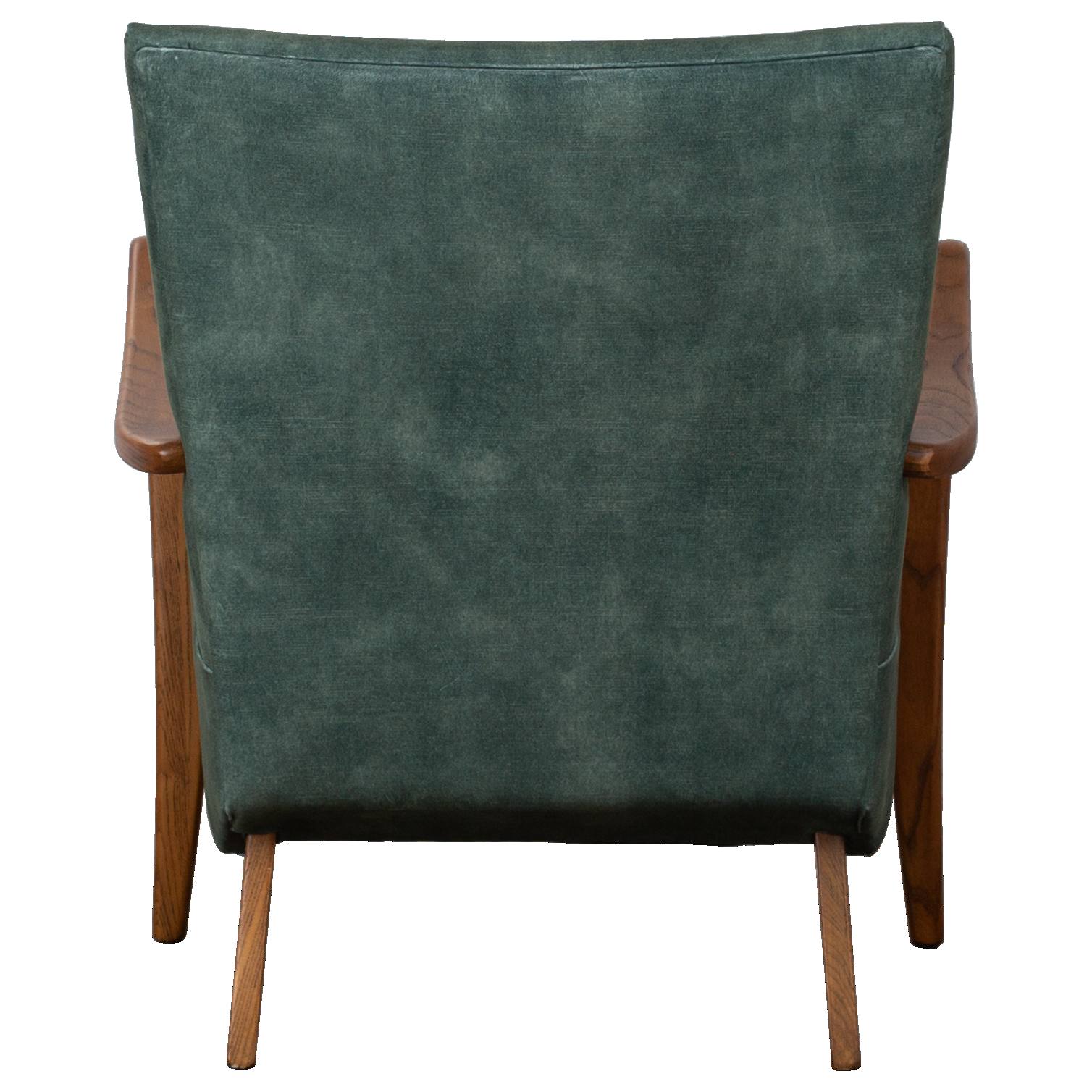 Darby Fabric & Oak Vintage Green Armchair