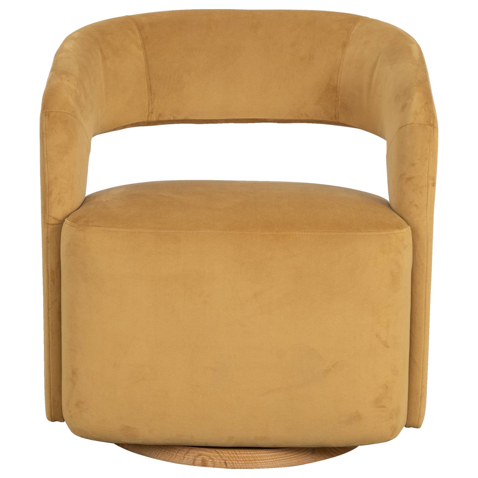 Zeta Fabric Swivel Armchair, Gold