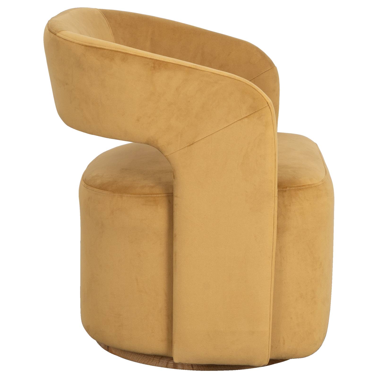 Zeta Fabric Swivel Armchair, Gold