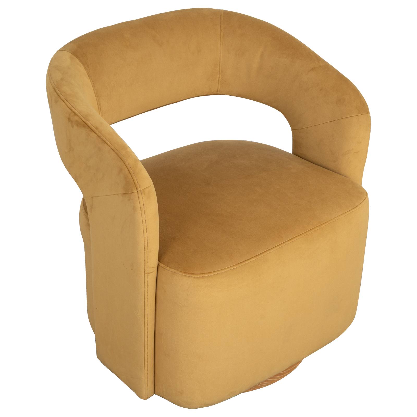 Zeta Fabric Swivel Armchair, Gold