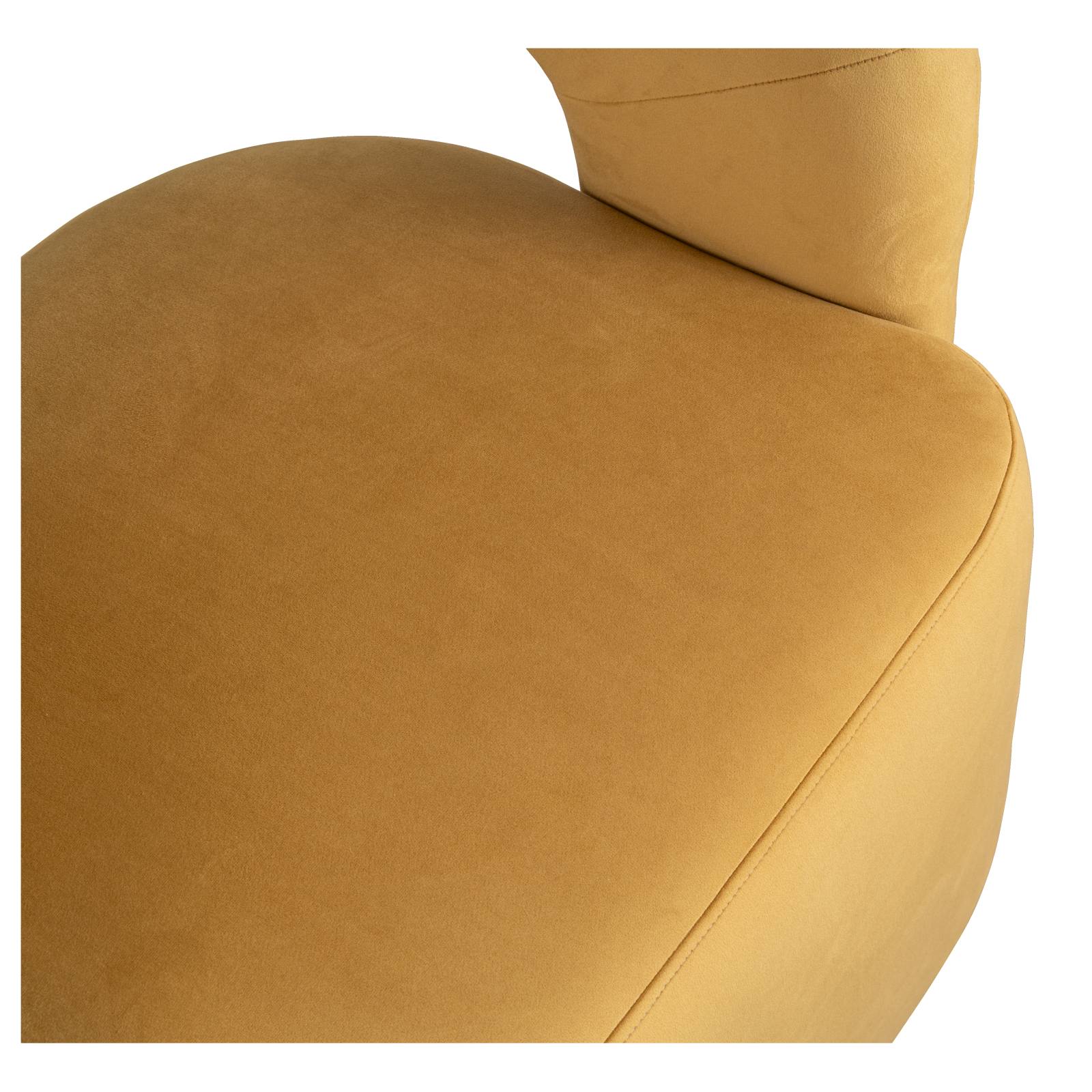 Zeta Fabric Swivel Armchair, Gold