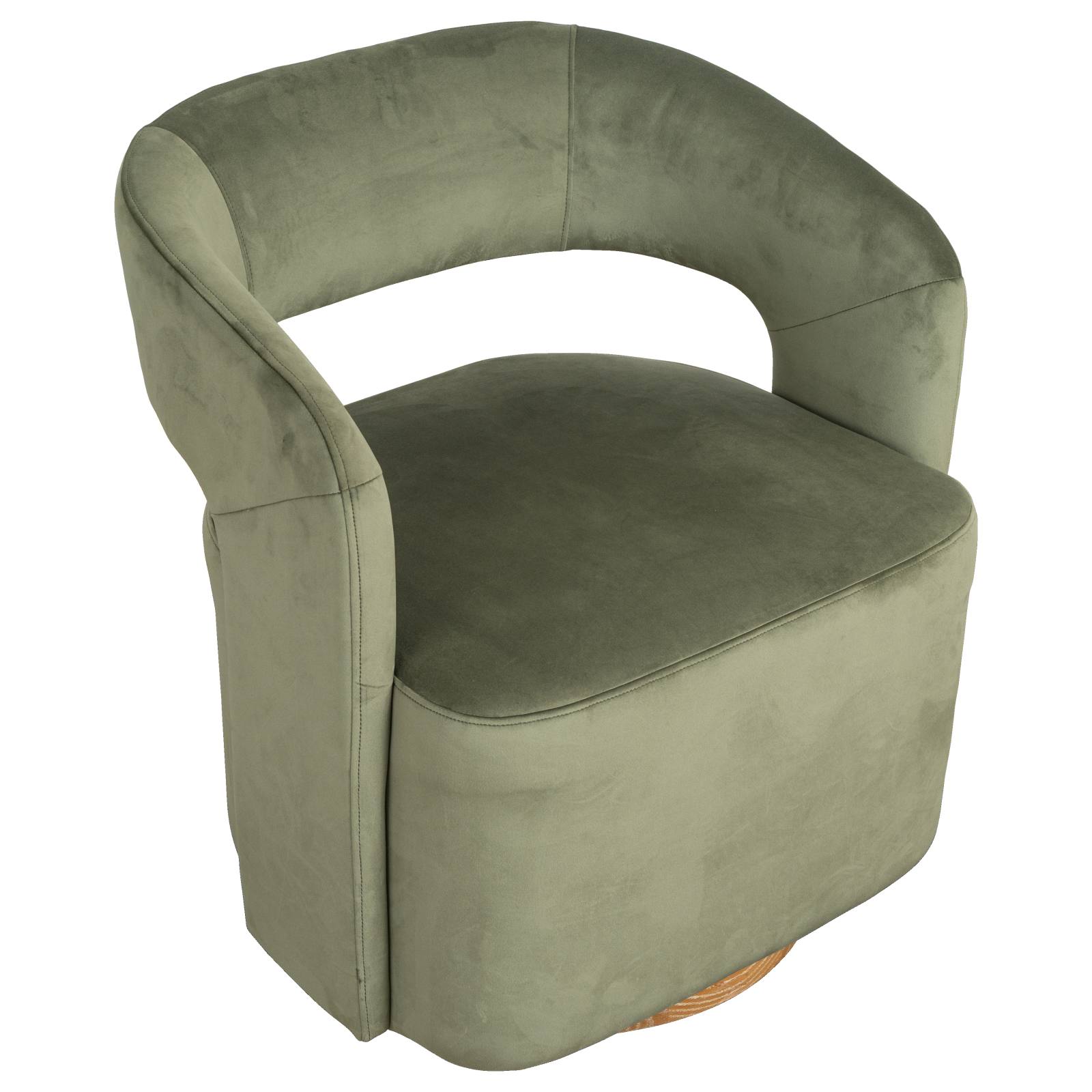 Zeta Fabric Swivel Armchair, Deep Green