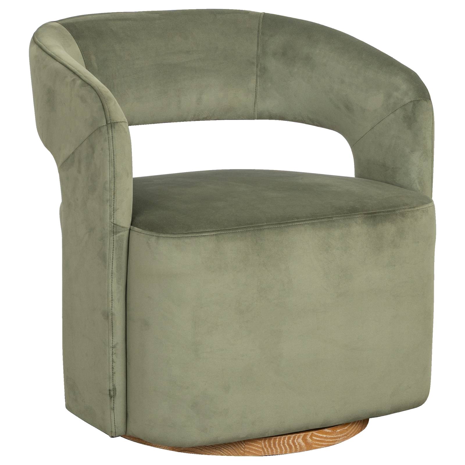 Zeta Fabric Swivel Armchair, Deep Green