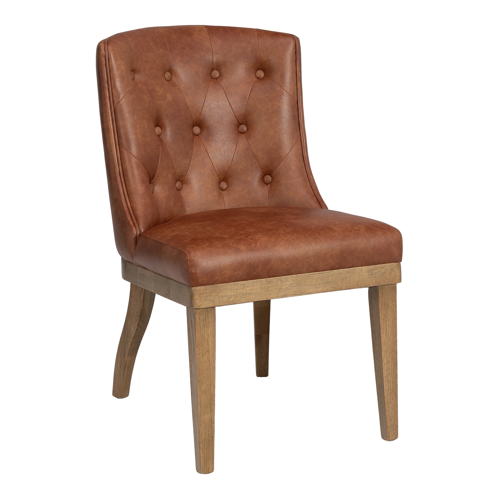 Mela Vegan Leather Chair, Tan