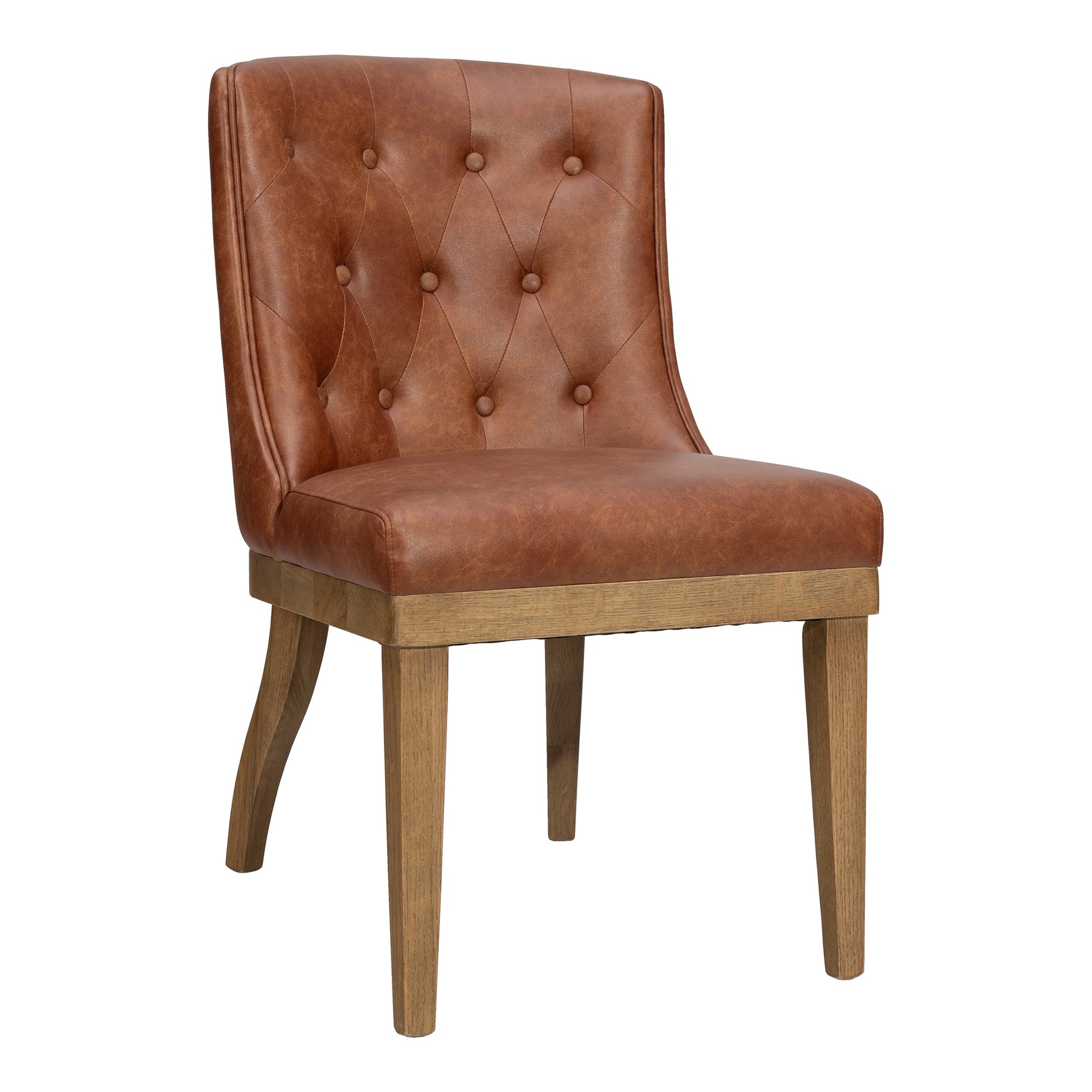 Mela Vegan Leather Chair, Tan