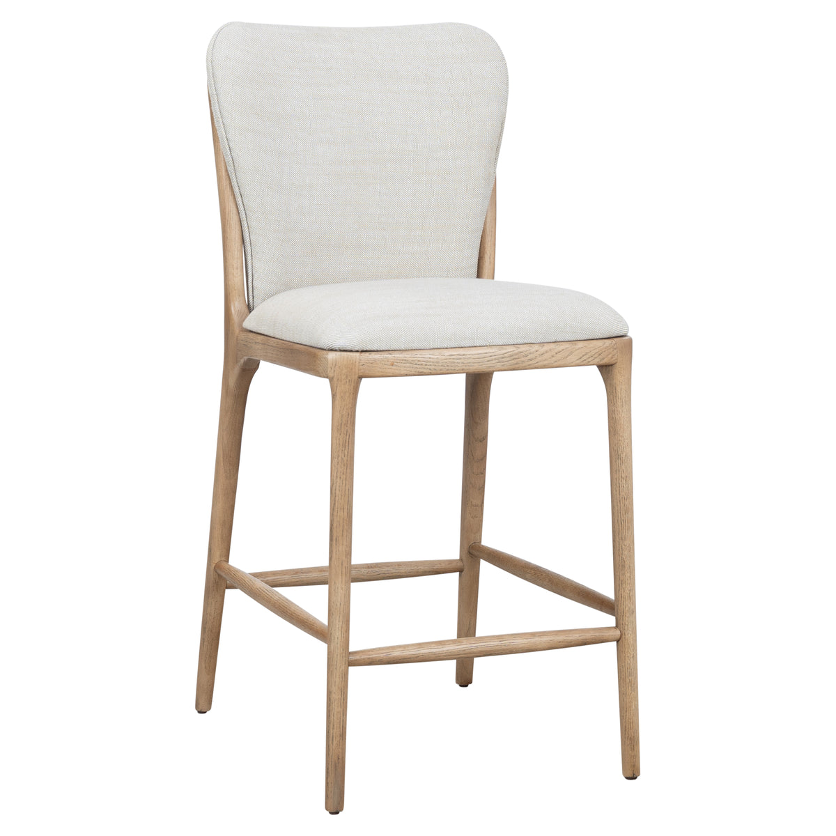 Rowena 101cm Ash Wood Counter Stool, Stone