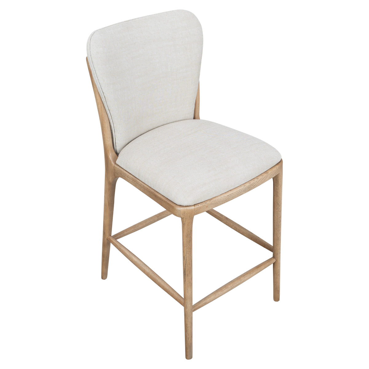 Rowena 101cm Ash Wood Counter Stool, Stone