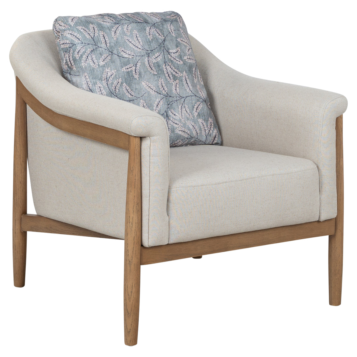 Bramwell 84cm Ash Wood Armchair, Linen