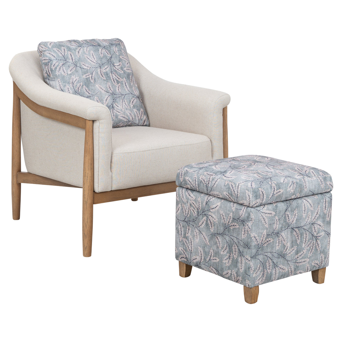 Bramwell 84cm Ash Wood Armchair, Linen