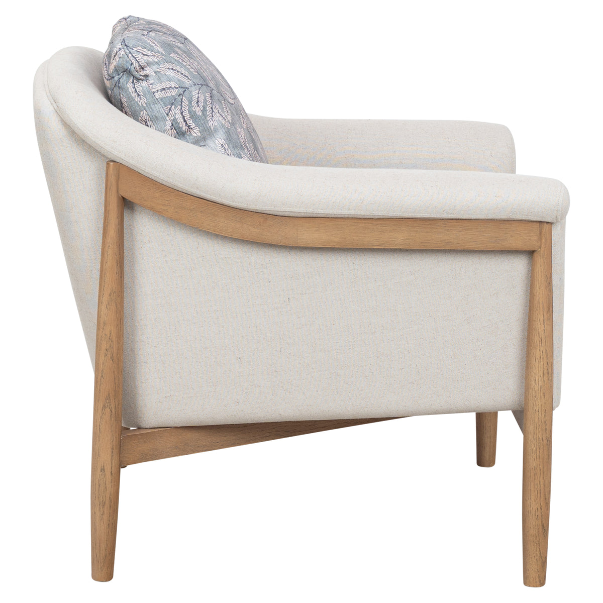 Bramwell 84cm Ash Wood Armchair, Linen