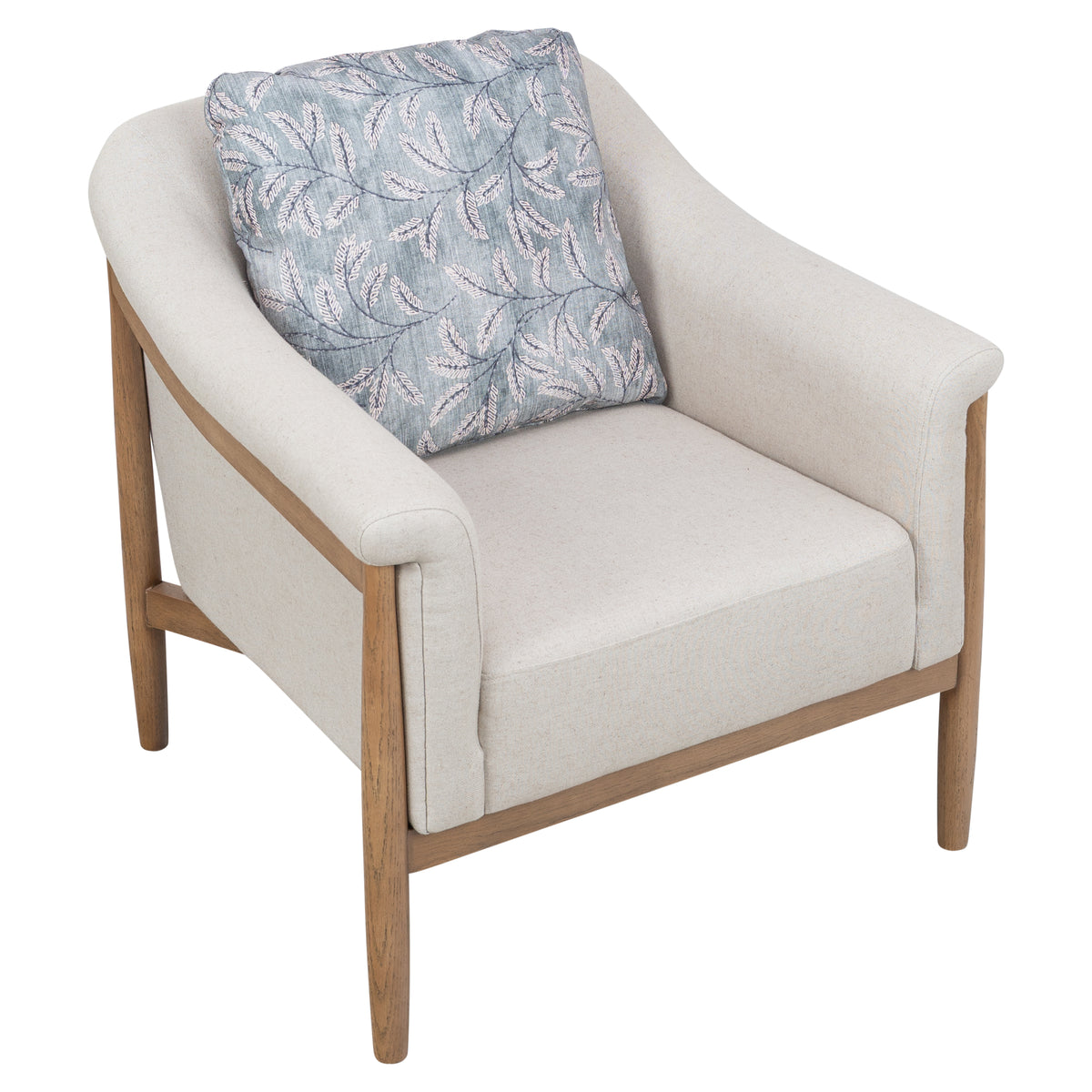 Bramwell 84cm Ash Wood Armchair, Linen
