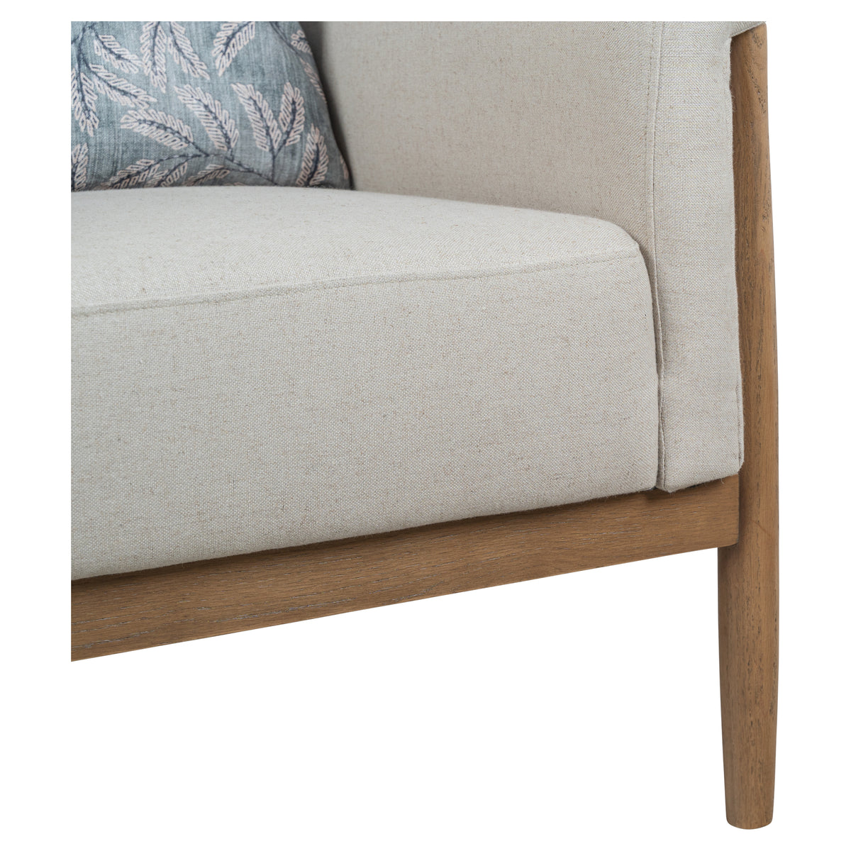Bramwell 84cm Ash Wood Armchair, Linen