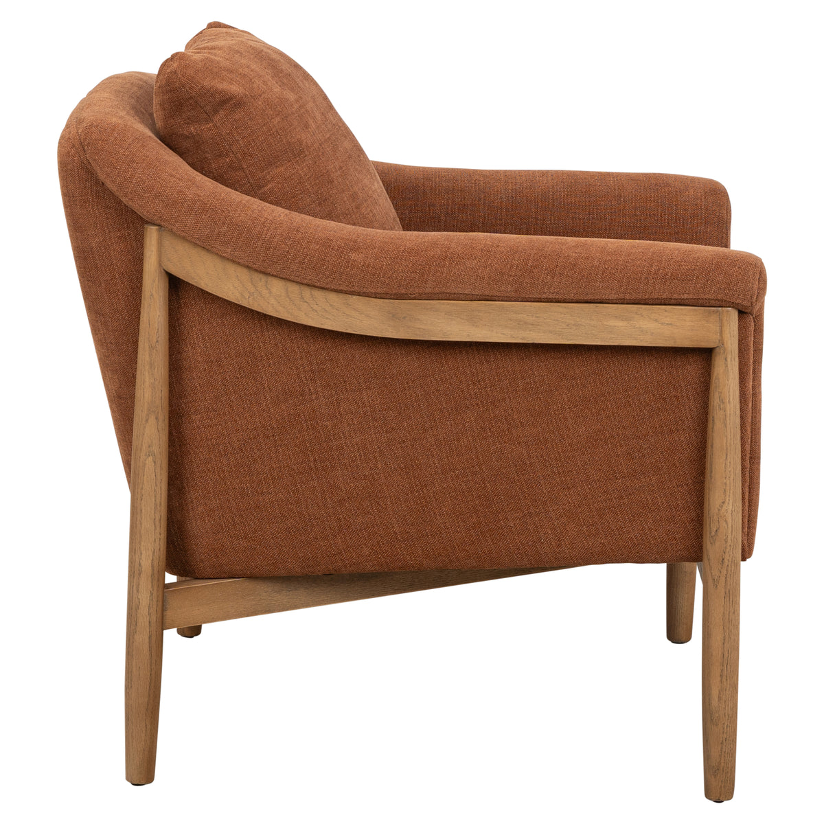 Bramwell 84cm Ash Wood Armchair, Rust